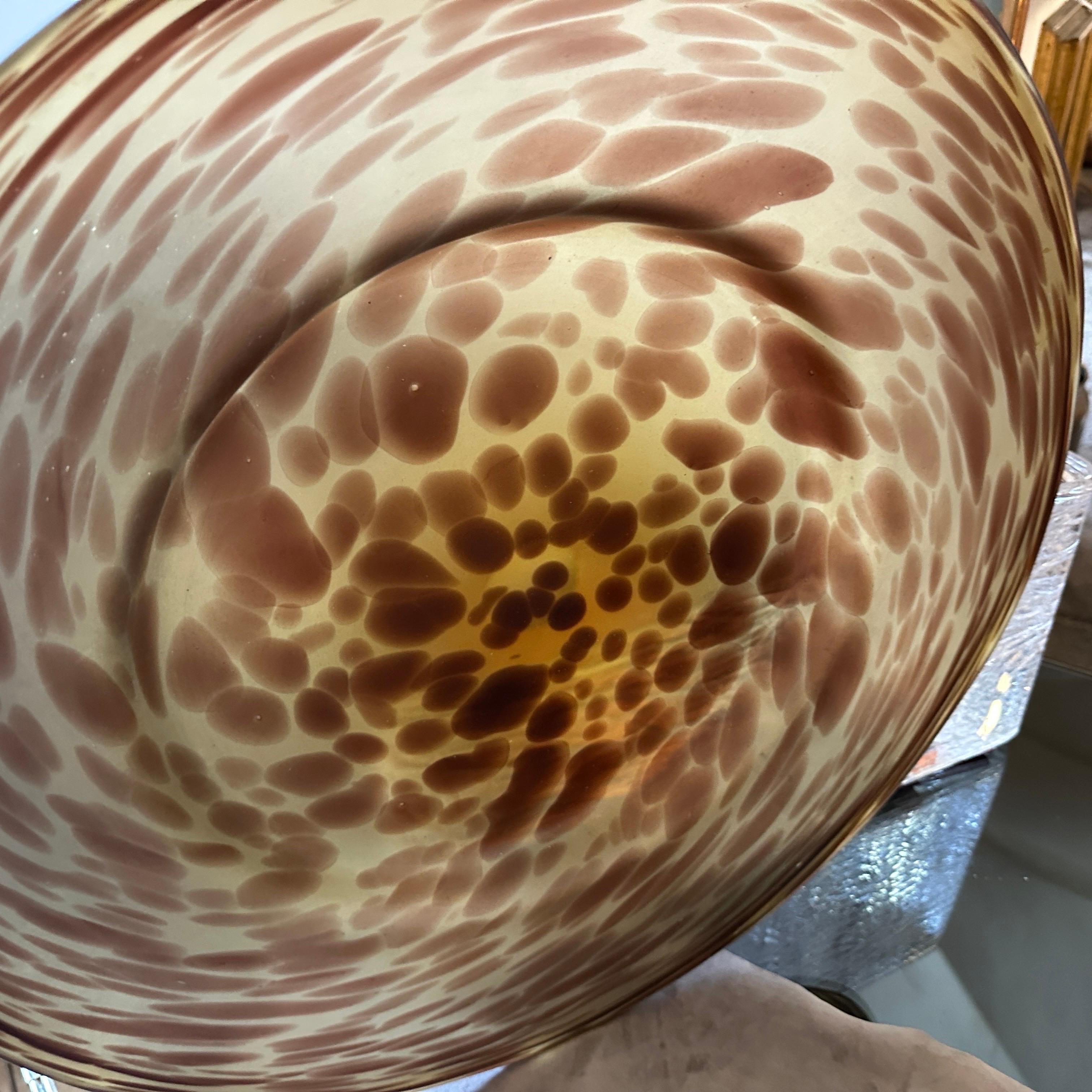 1970s Modern Fake Tortoise Shell Glass Italian Round Centerpiece For Sale 2