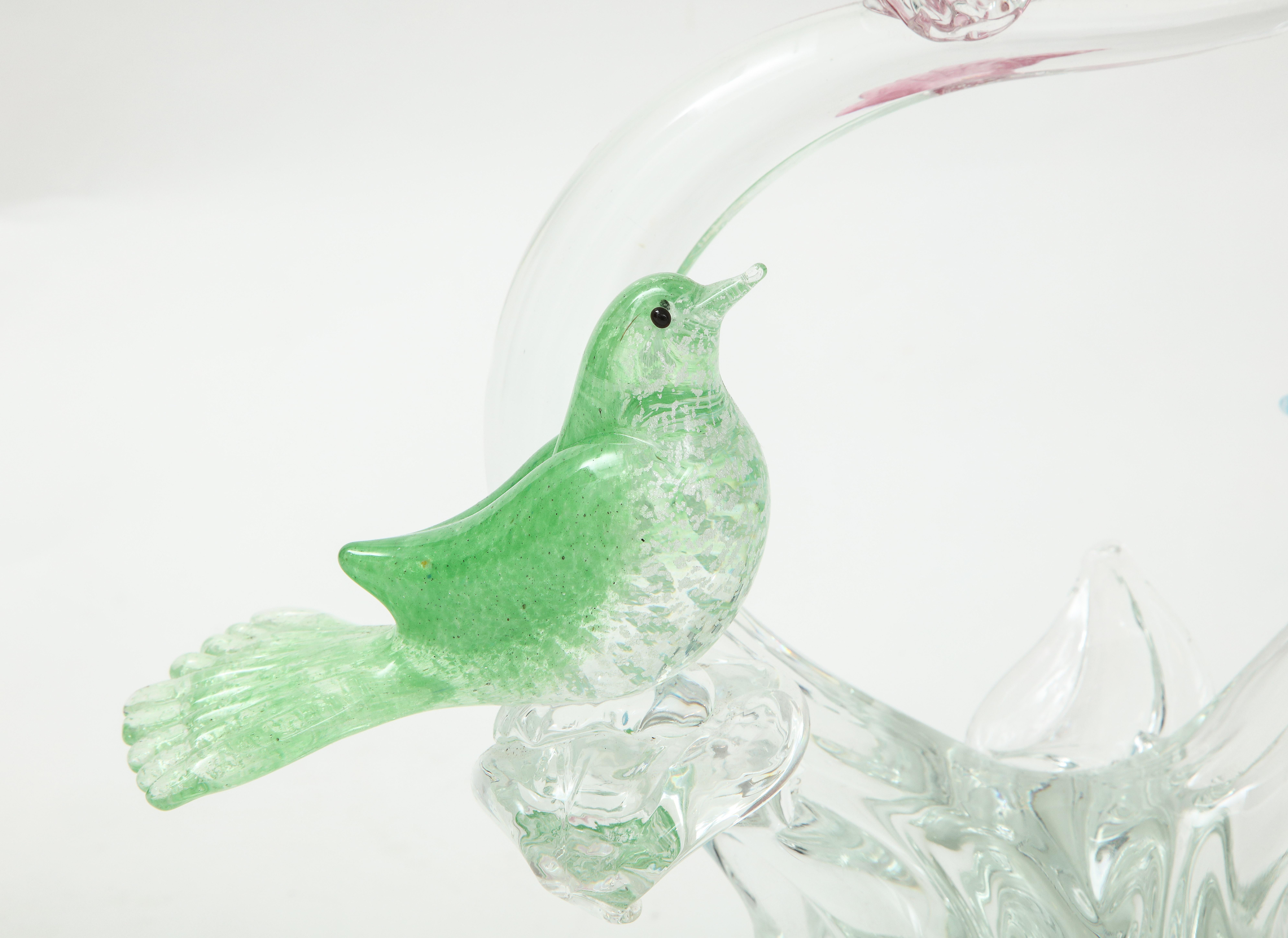 Mid-Century Modern 1970's Modern Formia Murano Glass Birds Sculpture