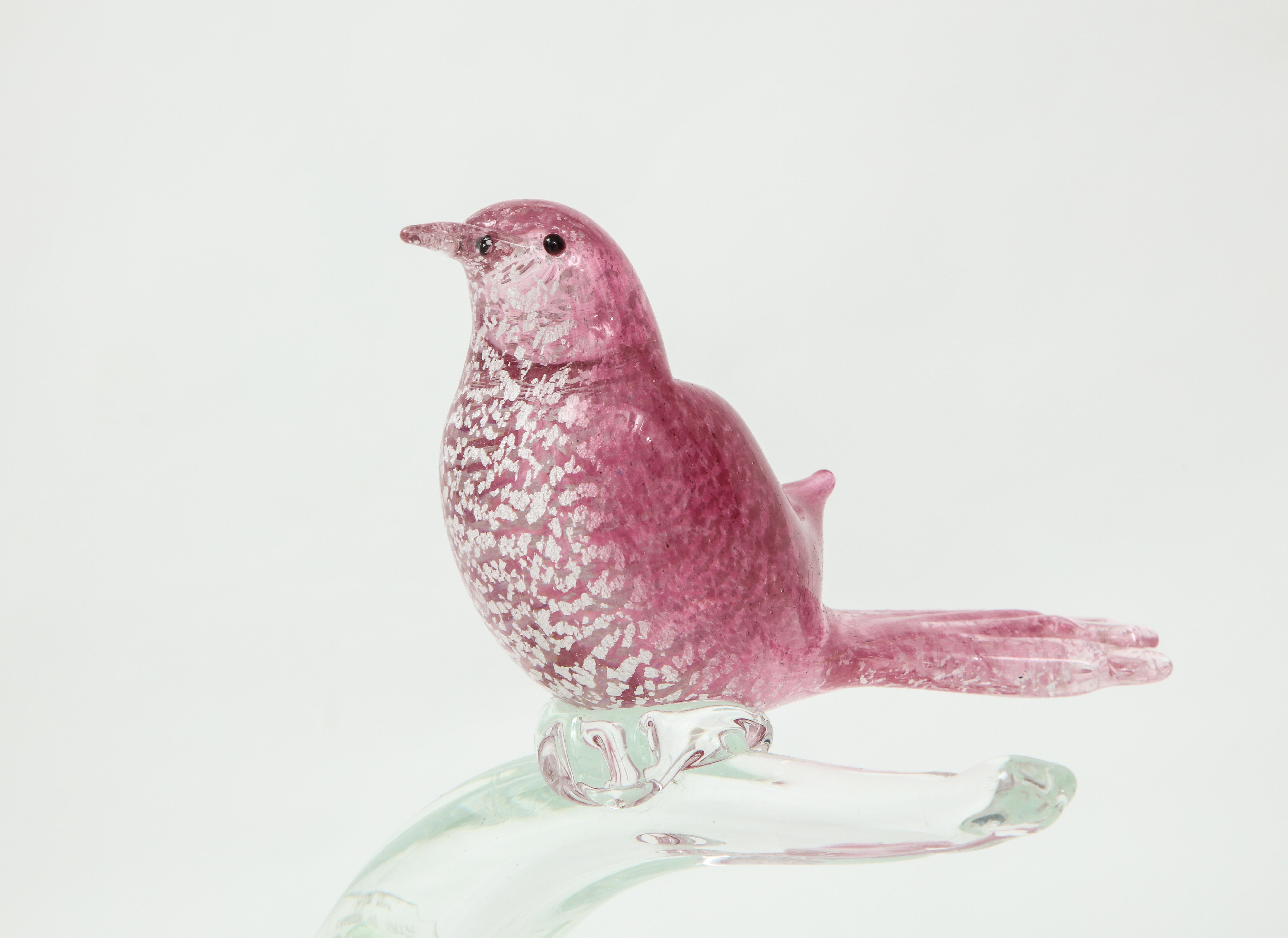 Late 20th Century 1970's Modern Formia Murano Glass Birds Sculpture