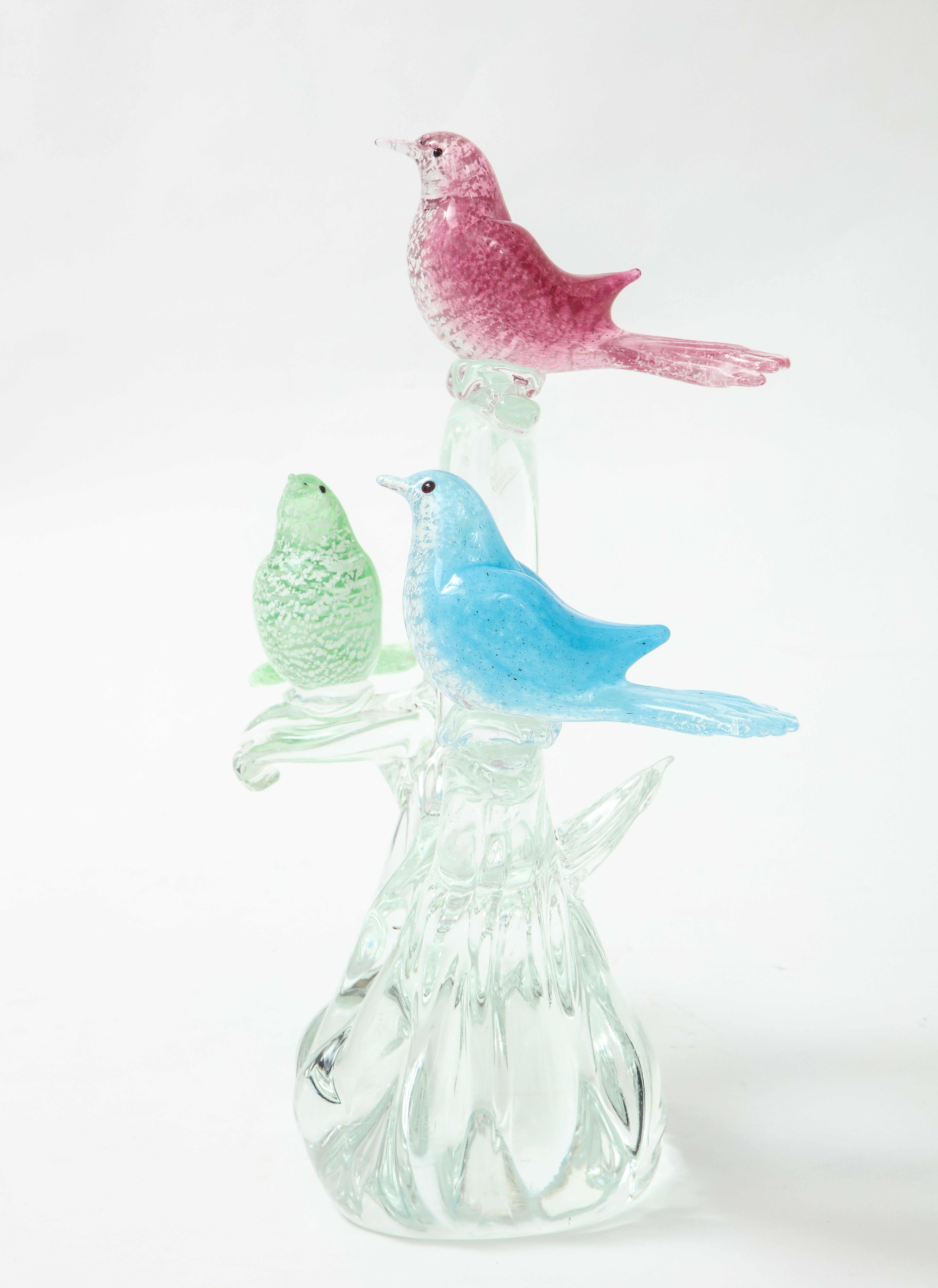 1970's Modern Formia Murano Glass Birds Sculpture 1