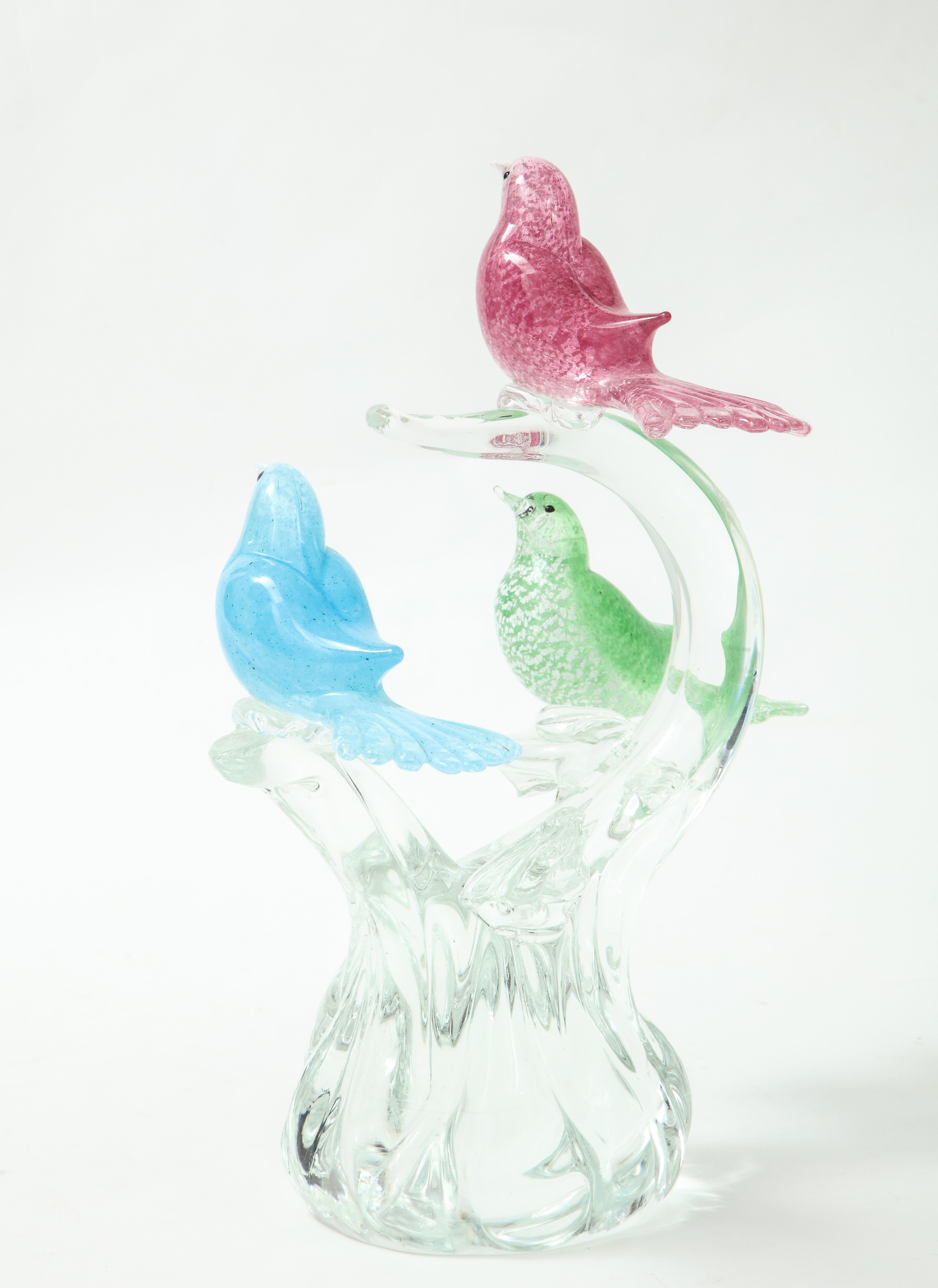 1970's Modern Formia Murano Glass Birds Sculpture 2
