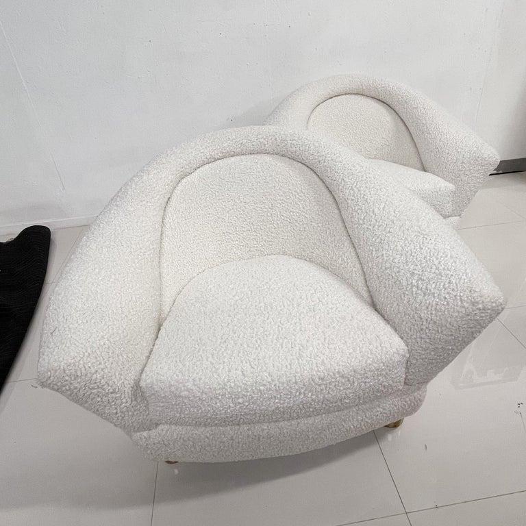 1970s French Plush Polar Bear White Lounge Chairs For Sale 6
