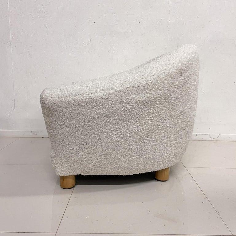 1970s French Plush Polar Bear White Lounge Chairs For Sale 1
