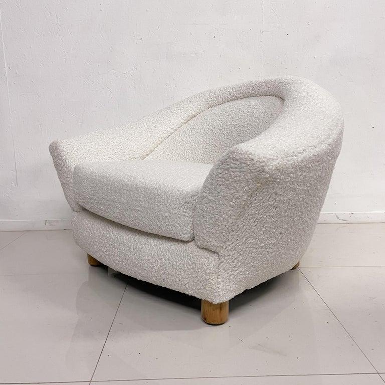 1970s French Plush Polar Bear White Lounge Chairs For Sale 2