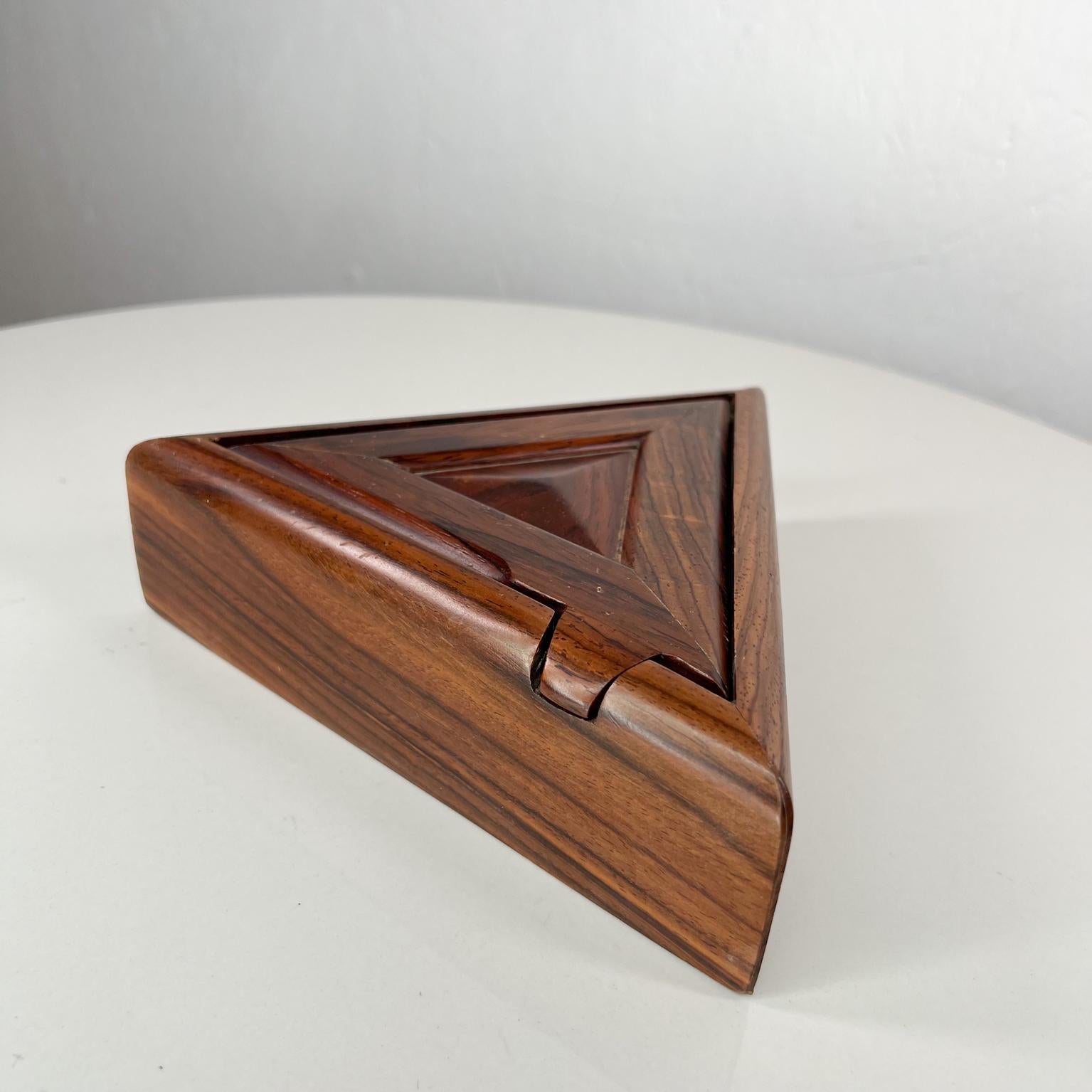 Mid-Century Modern 1970s Modern Geometric Triangular Box Exotic Cocobolo Style Don Shoemaker Mexico