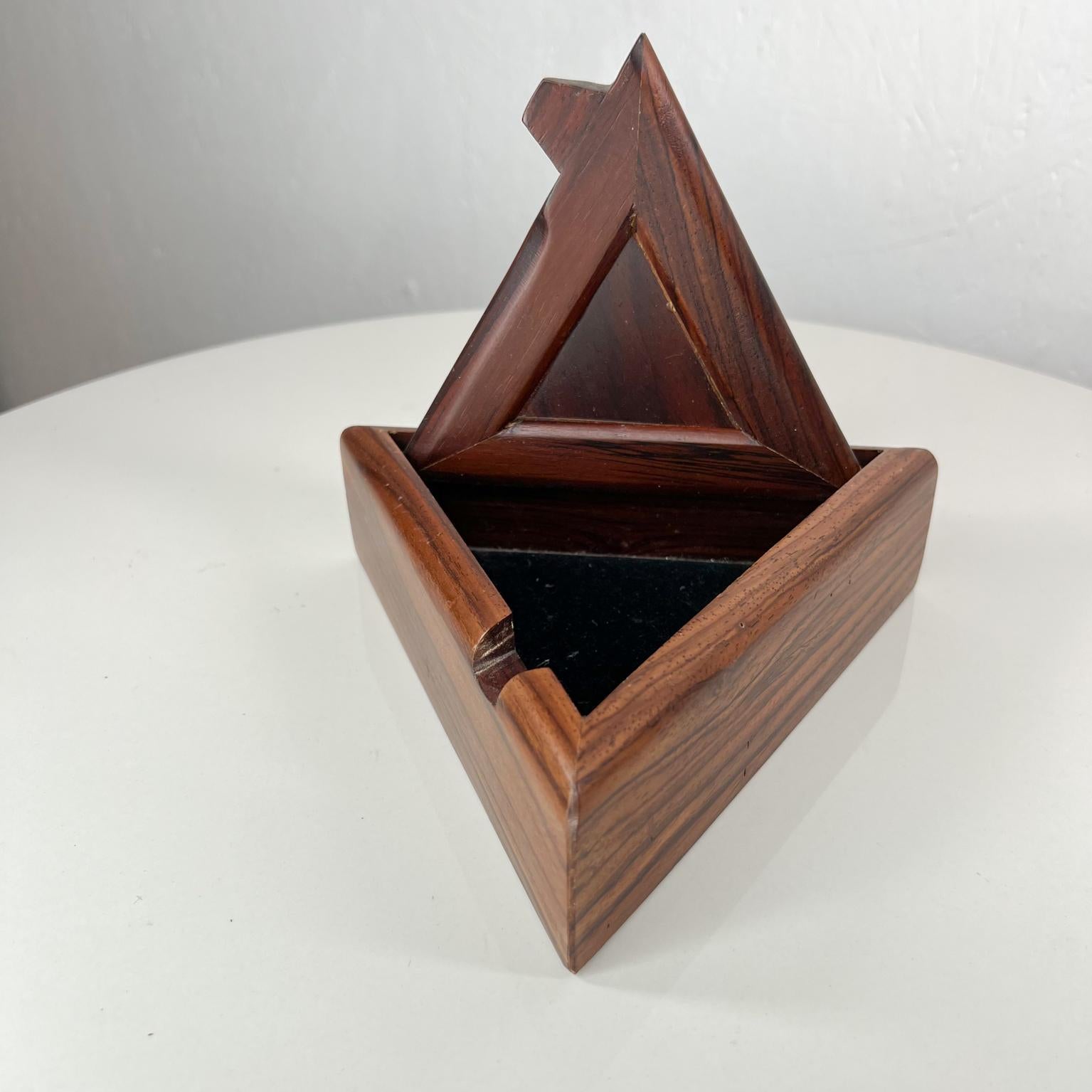 Late 20th Century 1970s Modern Geometric Triangular Box Exotic Cocobolo Style Don Shoemaker Mexico
