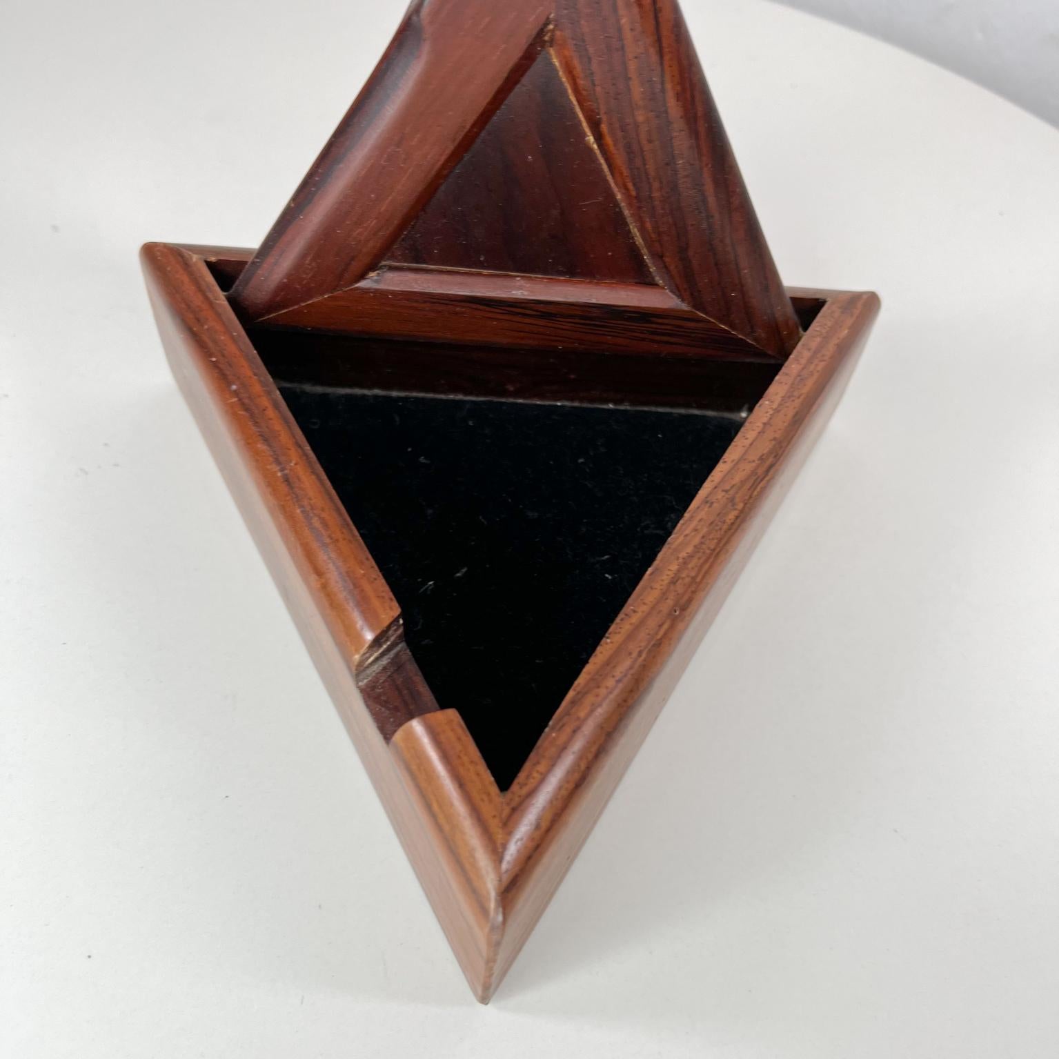 1970s Modern Geometric Triangular Box Exotic Cocobolo Style Don Shoemaker Mexico 1