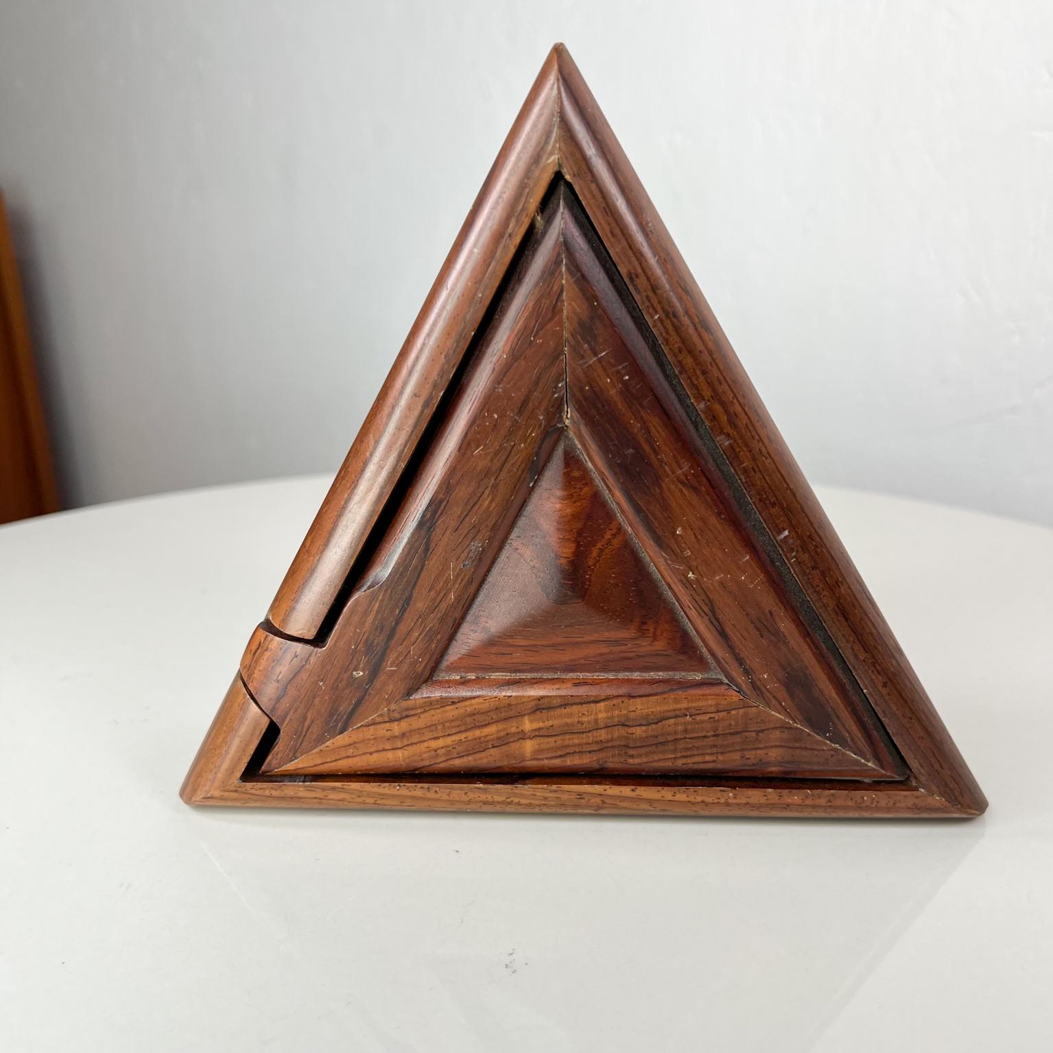 1970s Modern Geometric Triangular Box Exotic Cocobolo Style Don Shoemaker Mexico 3