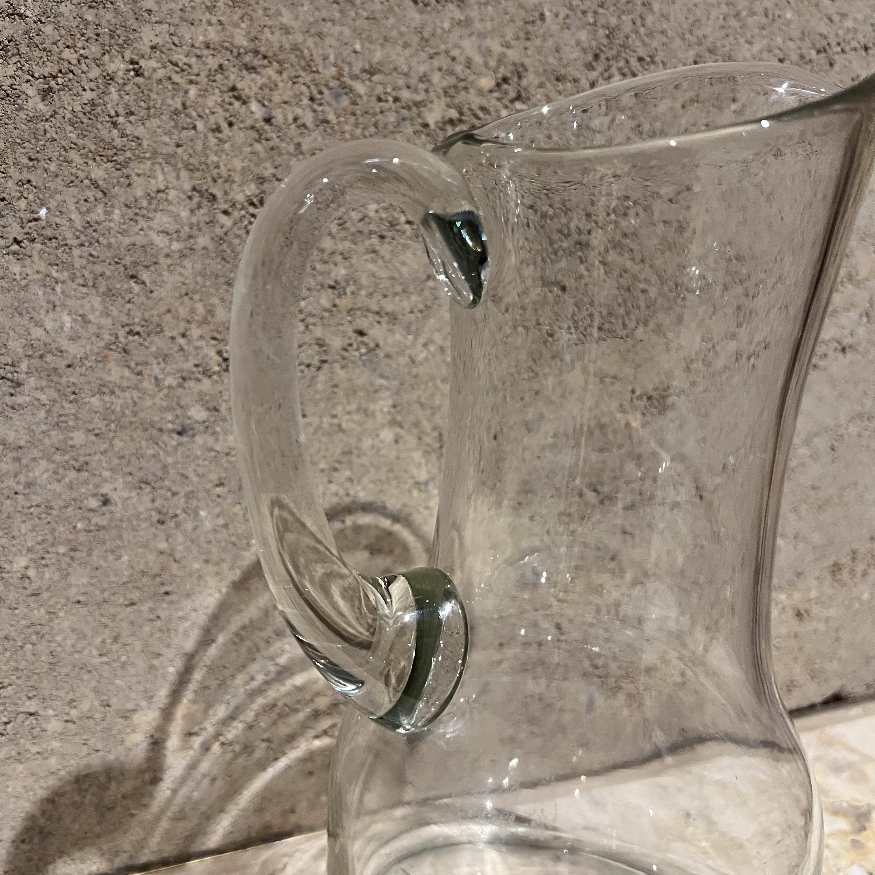 Mid-Century Modern 1970s Modernist Barware Glass Pitcher For Sale