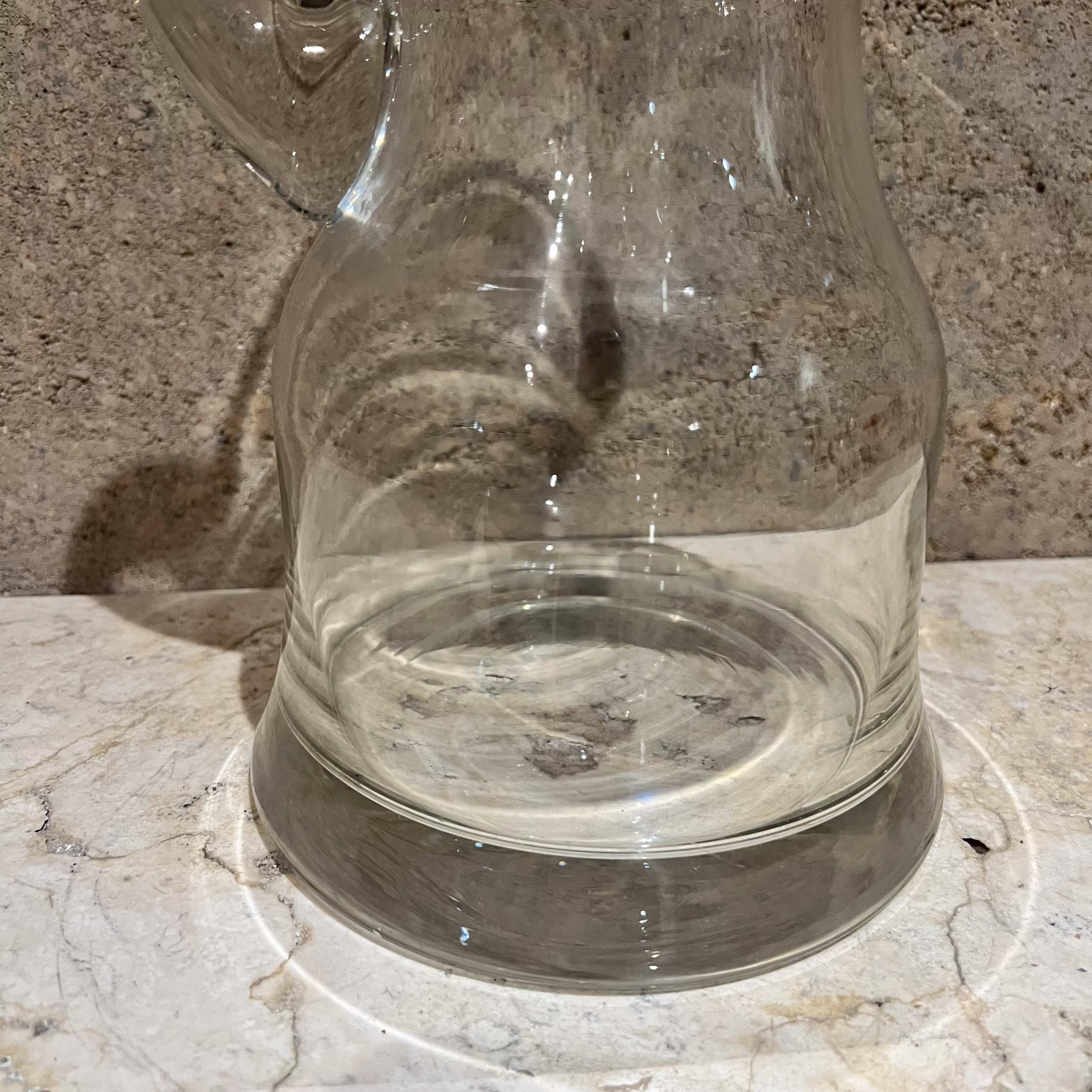 20th Century 1970s Modernist Barware Glass Pitcher For Sale