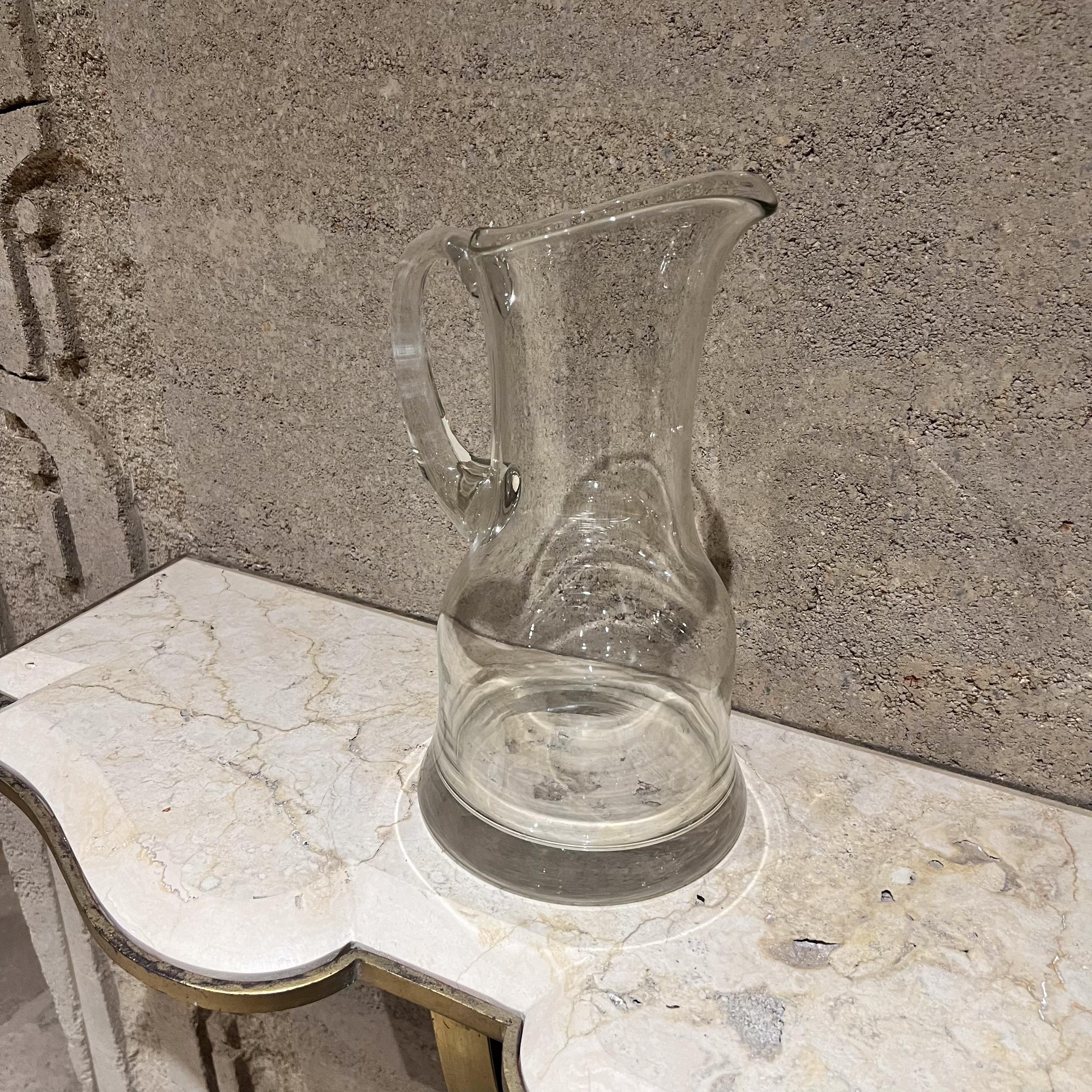 1970s Modernist Barware Glass Pitcher For Sale 1