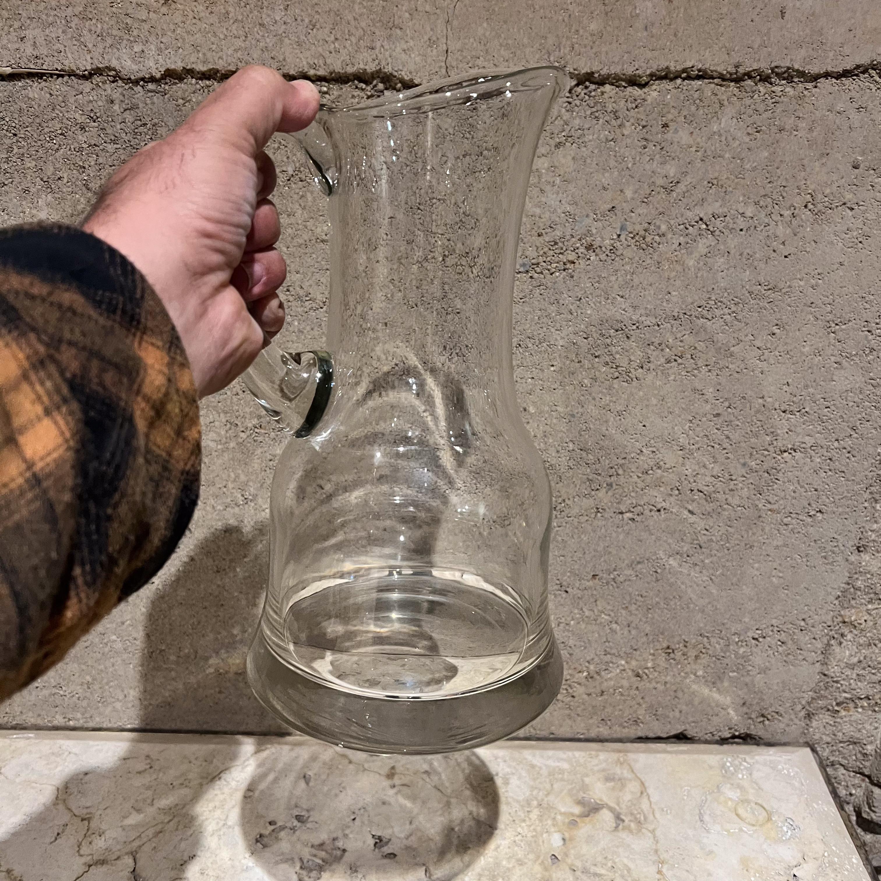 1970s Modernist Barware Glass Pitcher For Sale 2