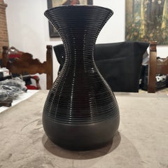 1970s Modern Gray and Black Ceramic Italian Vase by Ceramiche Santambrogio