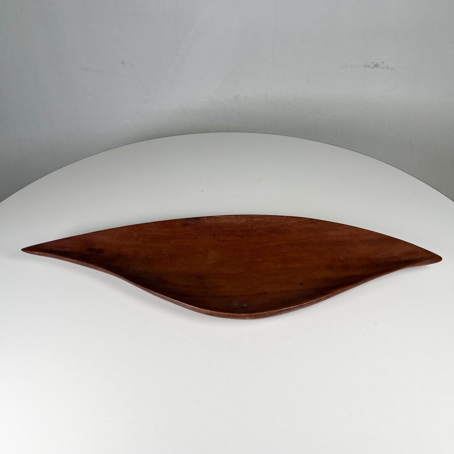 20th Century 1970s Modern Haiti Sculptural Tray Wood Serving Dish Organic Form For Sale