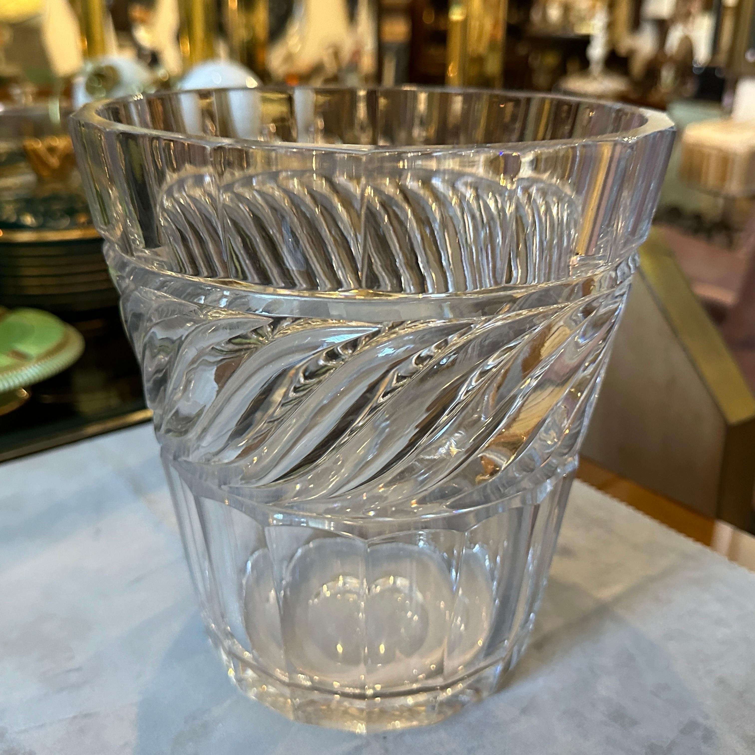 Mid-Century Modern 1970s Modern Heavy Crystal Italian Wine Cooler For Sale