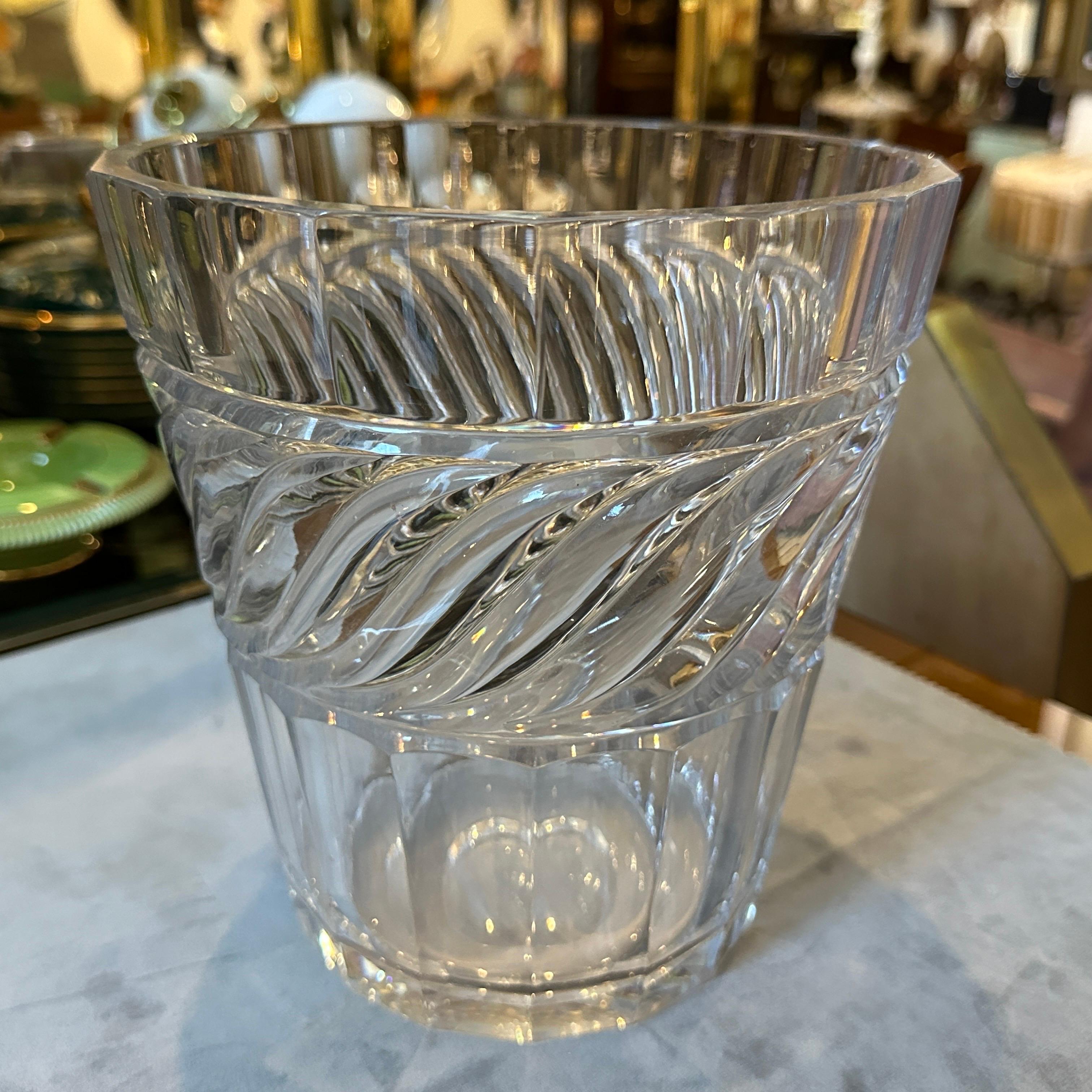 1970s Modern Heavy Crystal Italian Wine Cooler For Sale 1