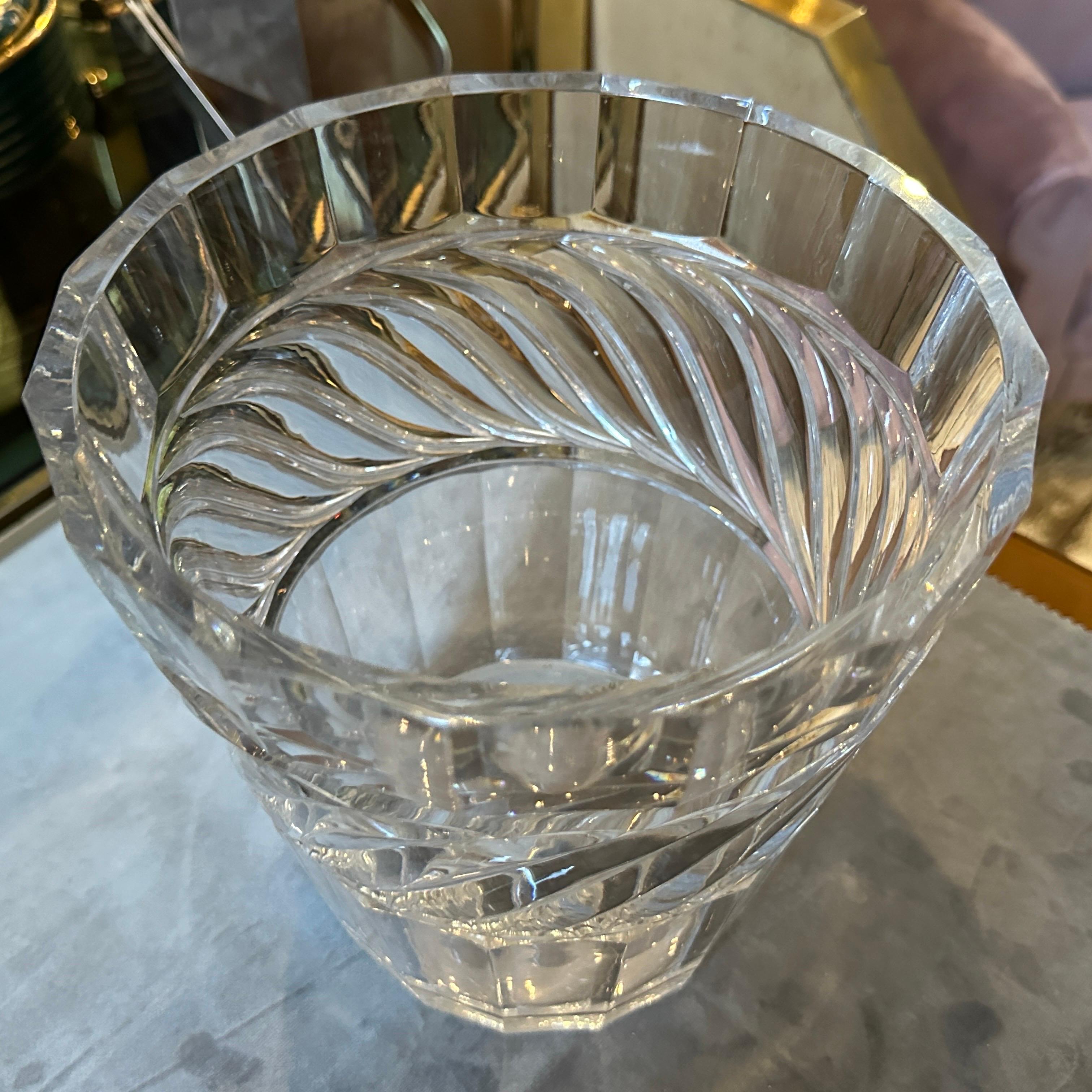 1970s Modern Heavy Crystal Italian Wine Cooler For Sale 2