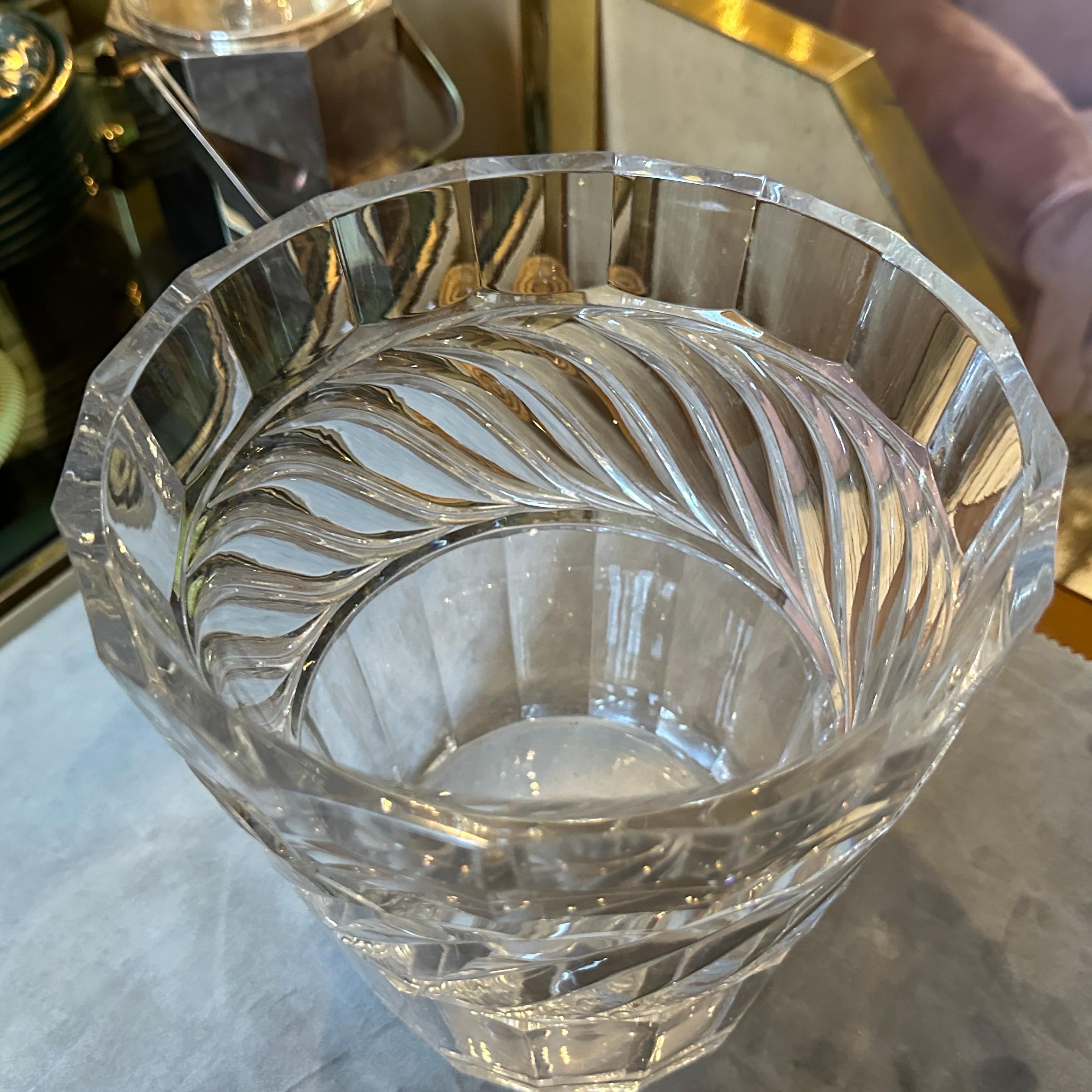 1970s Modern Heavy Crystal Italian Wine Cooler For Sale 3