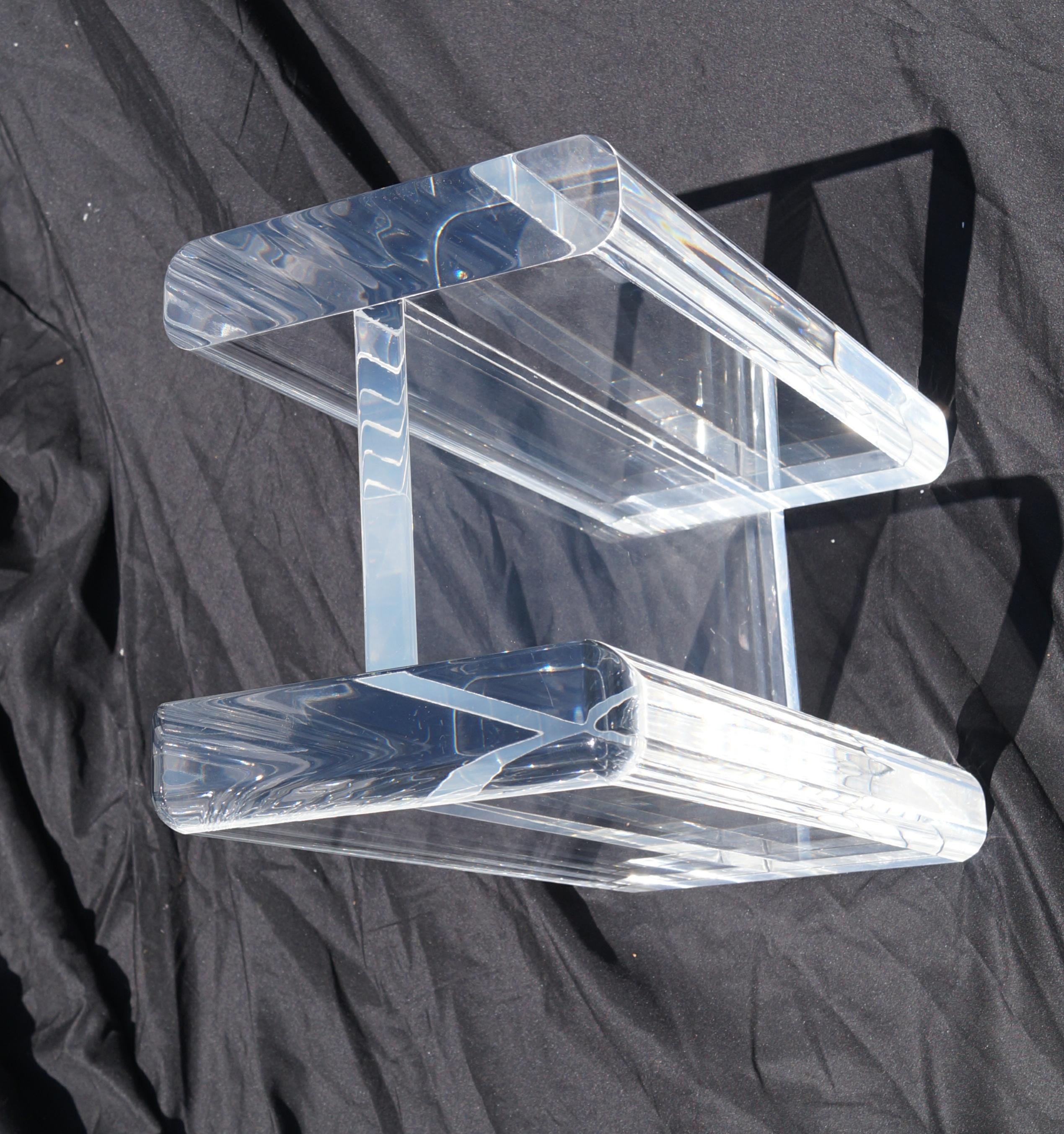 1970s Modern Hollywood Regency Lucite Glass Top Coffee Table For Sale 6