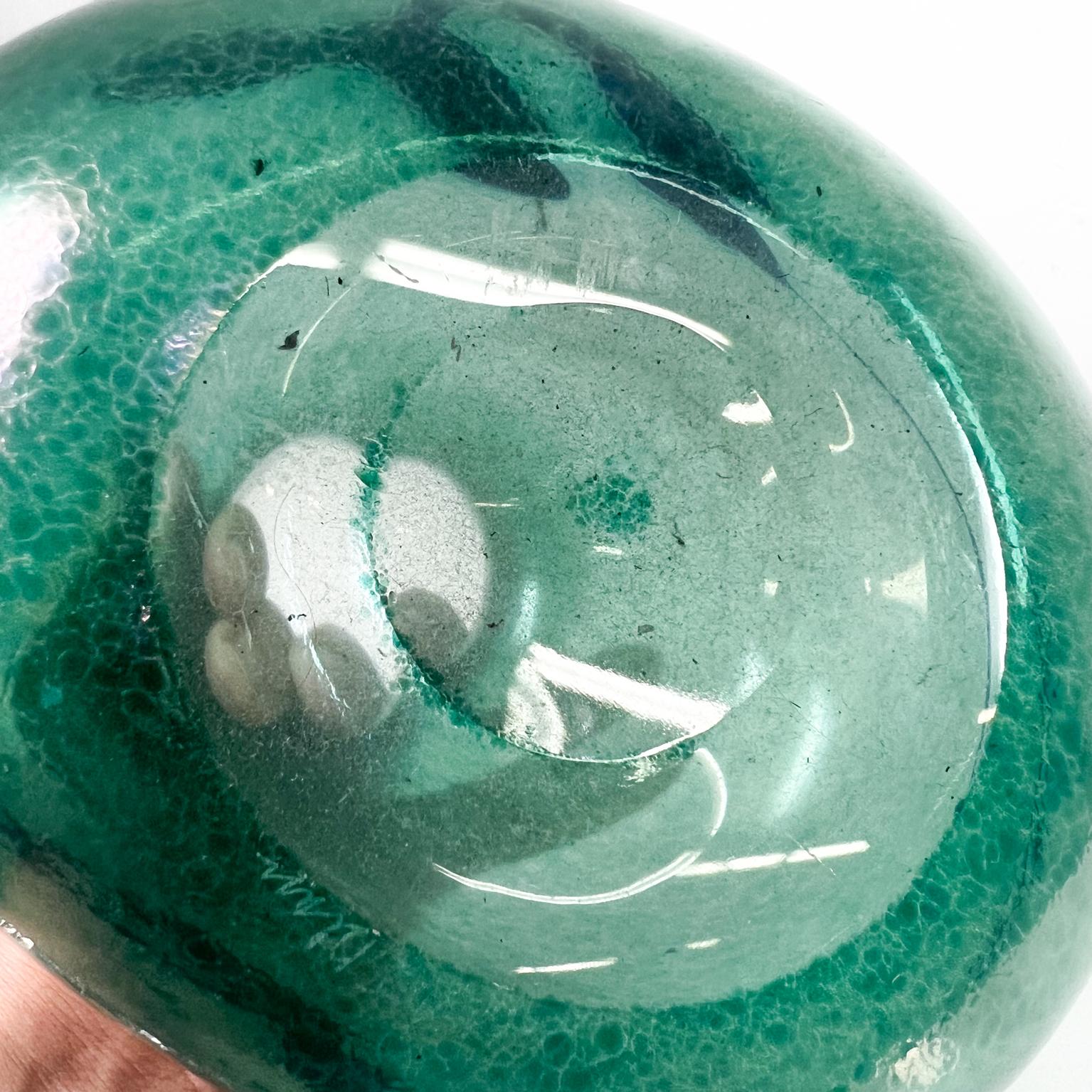 1970s Iridescent Green Art Glass Vase Robert Held Canada For Sale 13
