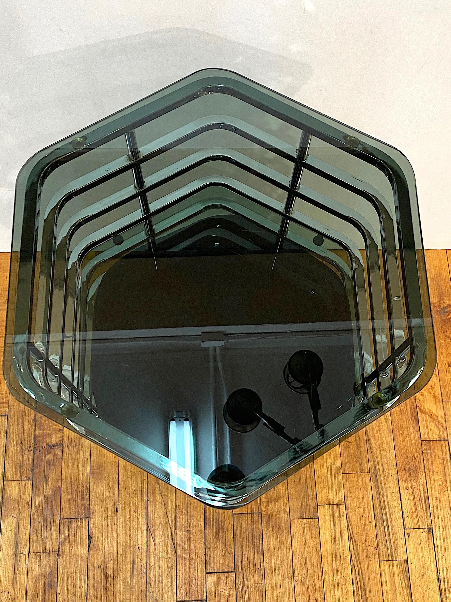 Late 20th Century 1970s Modern Italian Chrome and Glass Vanity Table & Seat For Sale