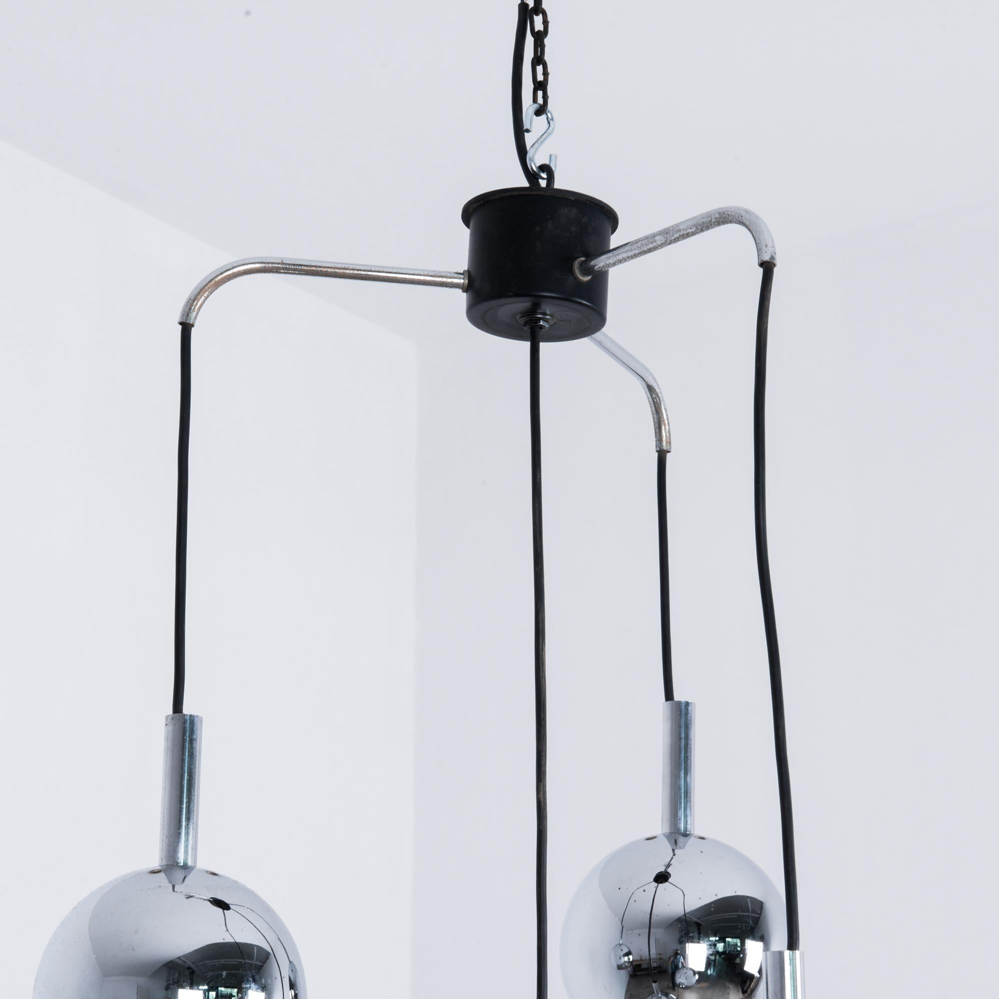 Late 20th Century 1970s Modern Italian Metal Chandelier