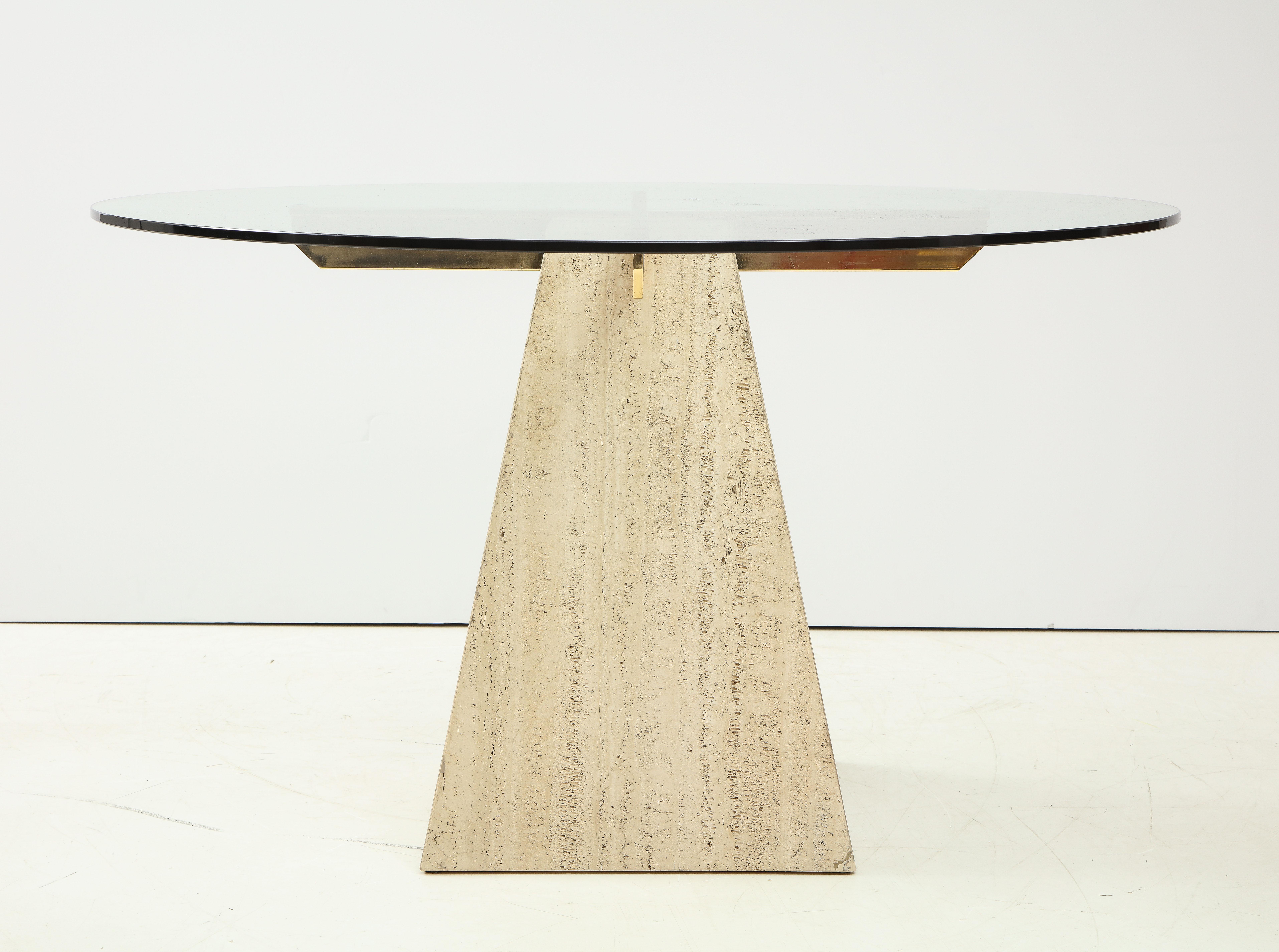 1970s Modern Italian Travertine Dining Table For Sale 4