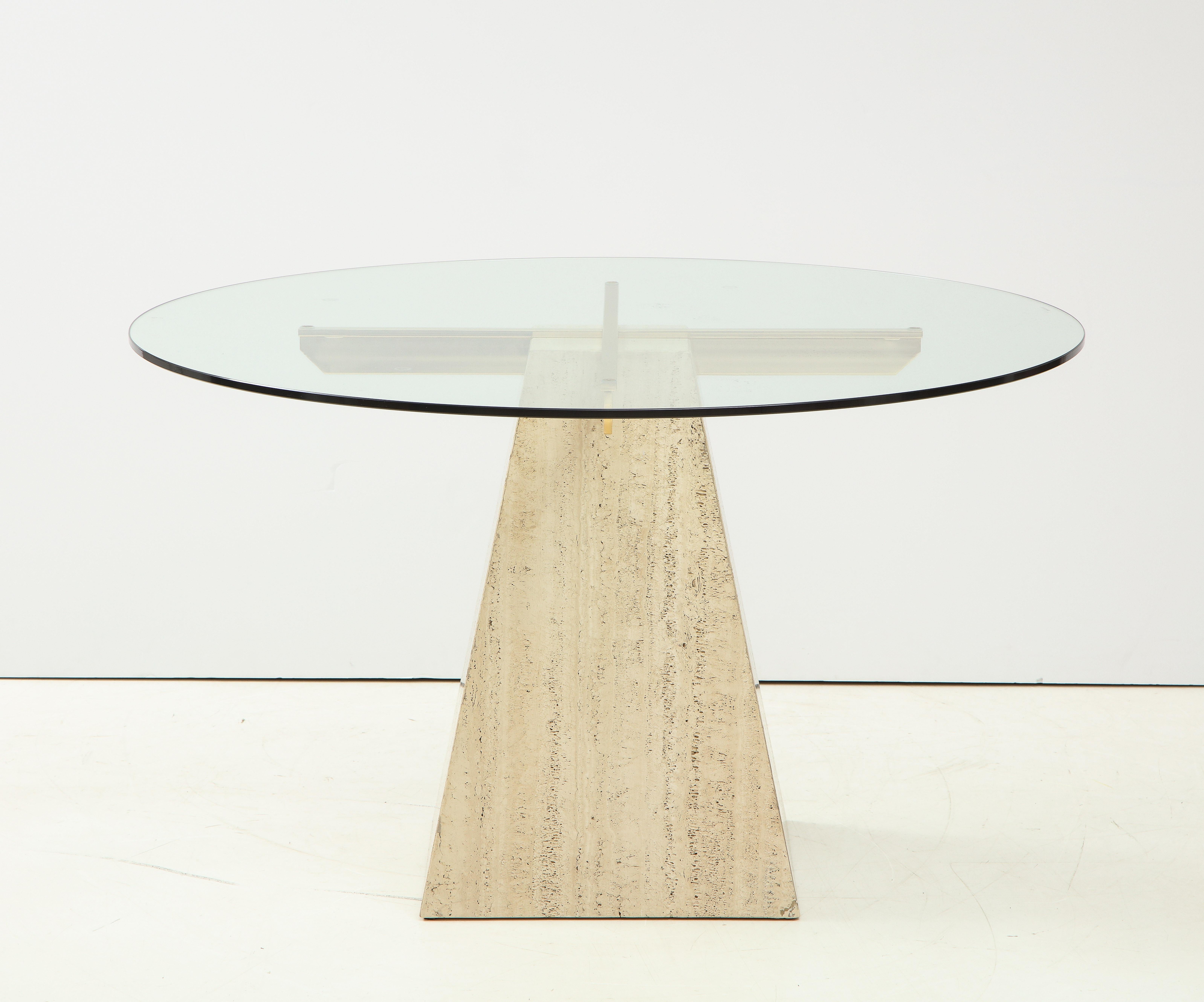 1970s Modern Italian Travertine Dining Table For Sale 5
