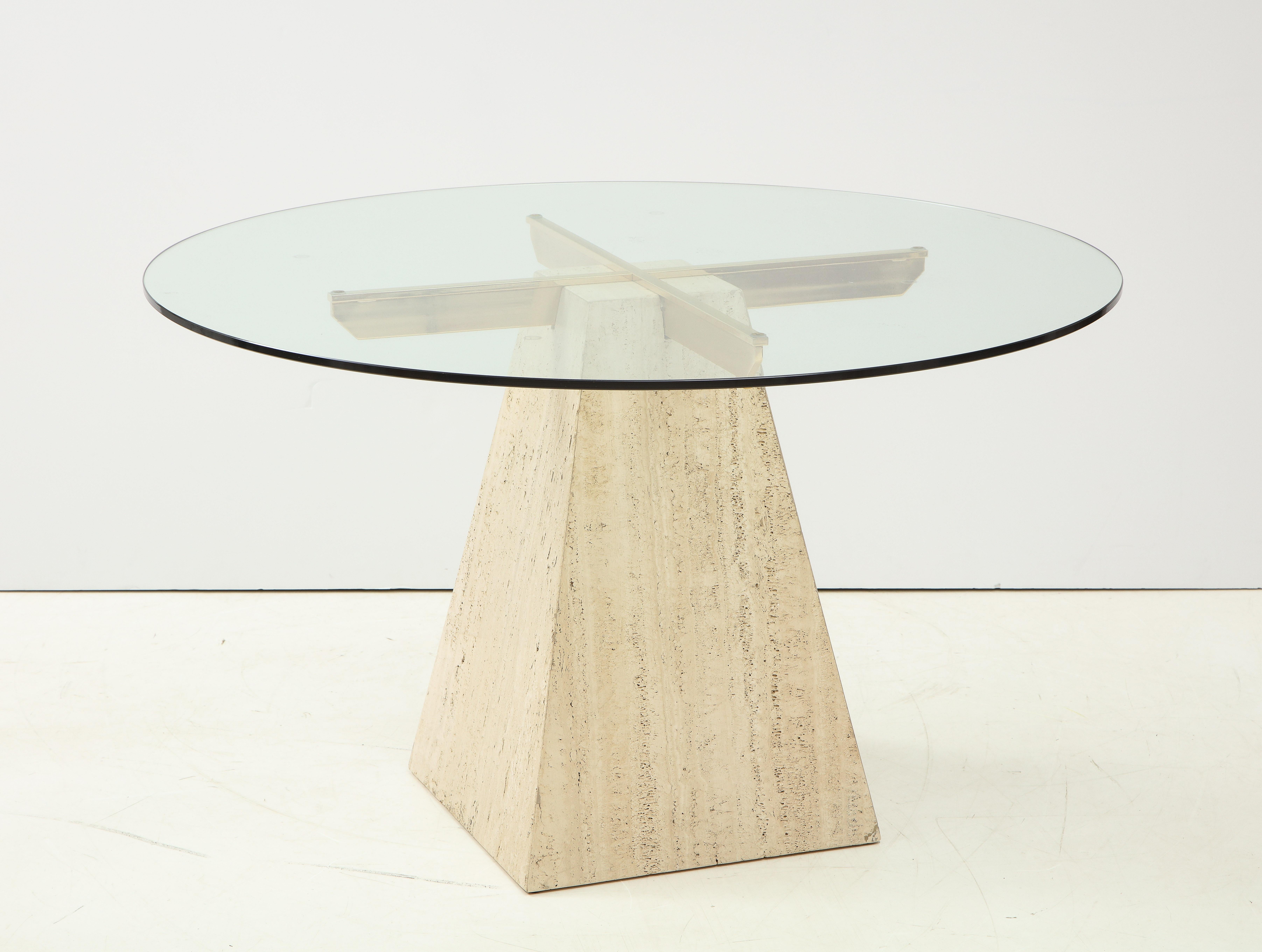 1970s Modern Italian Travertine Dining Table For Sale 2