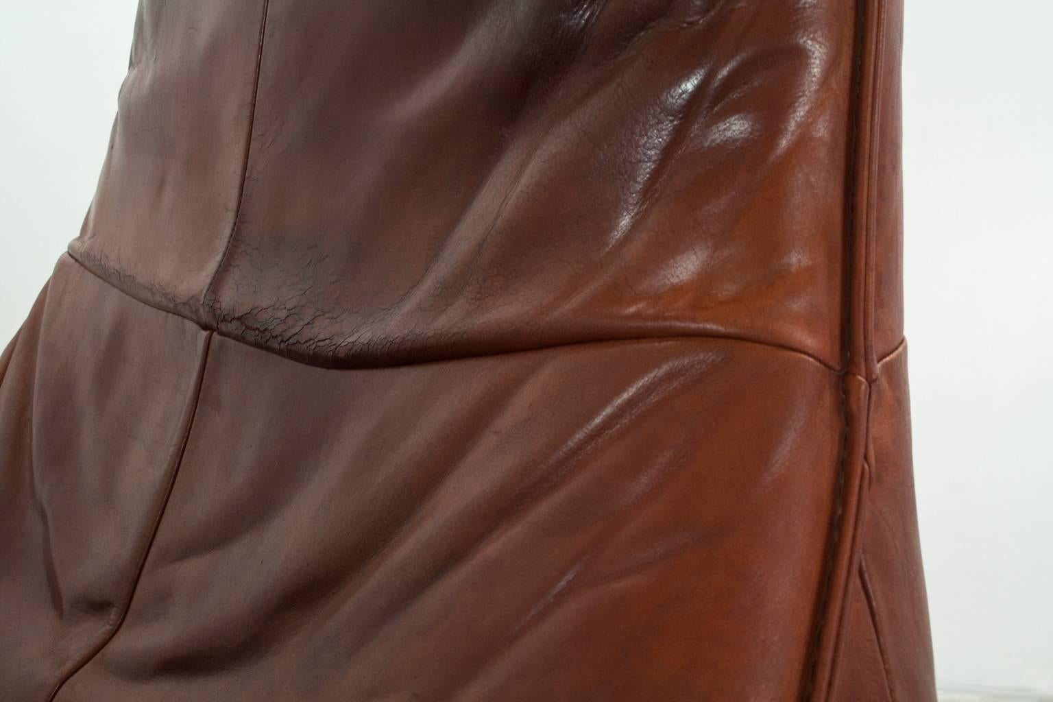 Dutch 1970s Modern Leather Lounge Chair 
