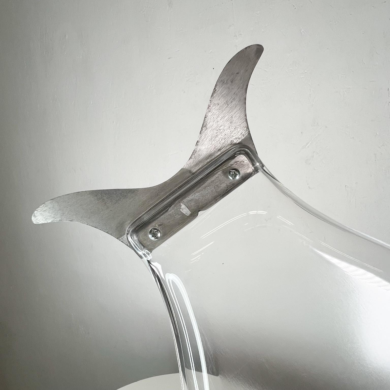 Late 20th Century 1970s Modern Lucite Fish Platter with Aluminum Accents by Grainware
