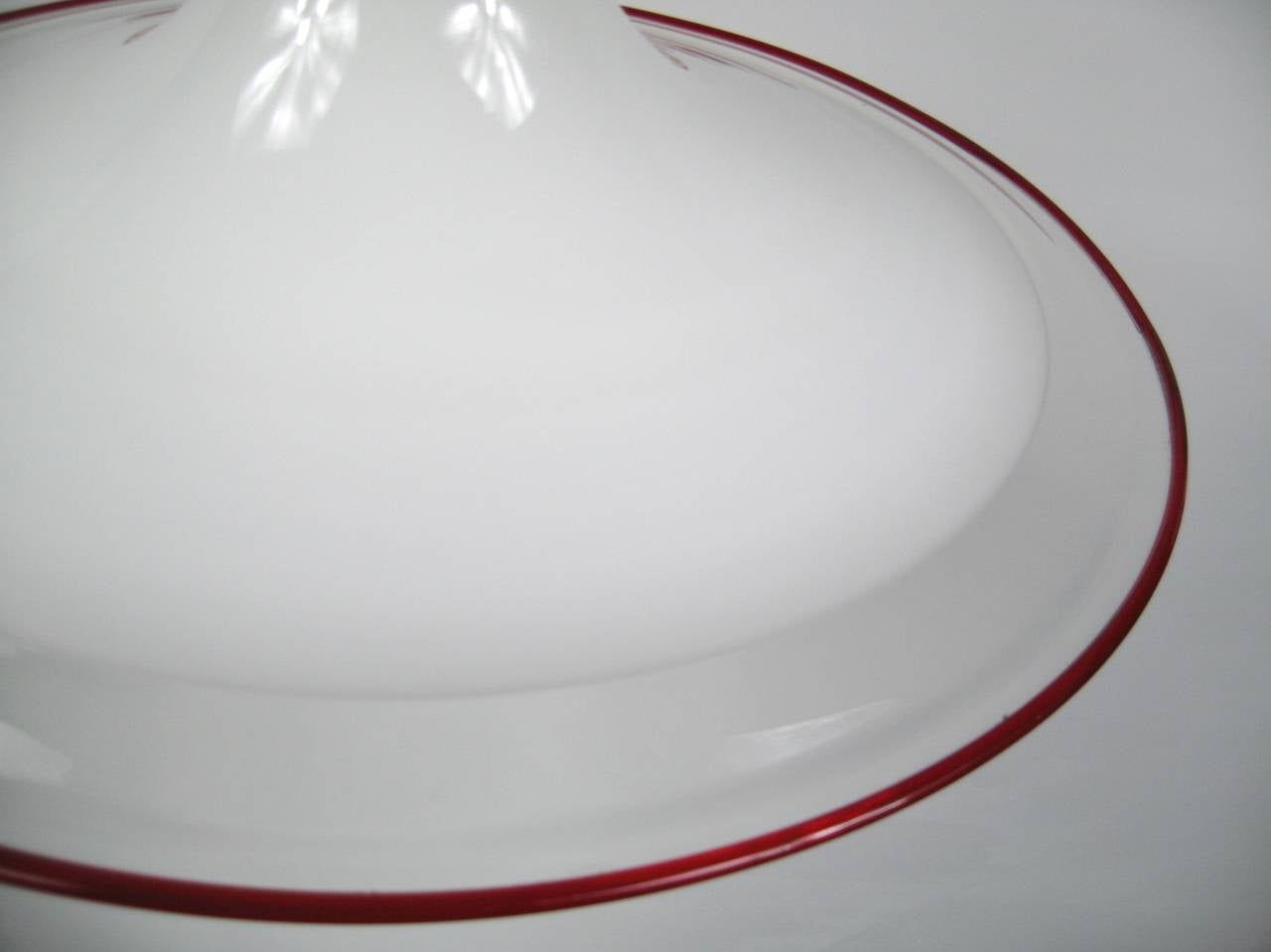 1970s Modern Murano Italian Handblown Dish Pendant Chandelier Light In Good Condition For Sale In Wallkill, NY