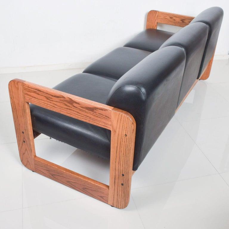 Mid-Century Modern 1970s Modern Sling Sofa Lou Hodges California Design Group Oak Wood Frame