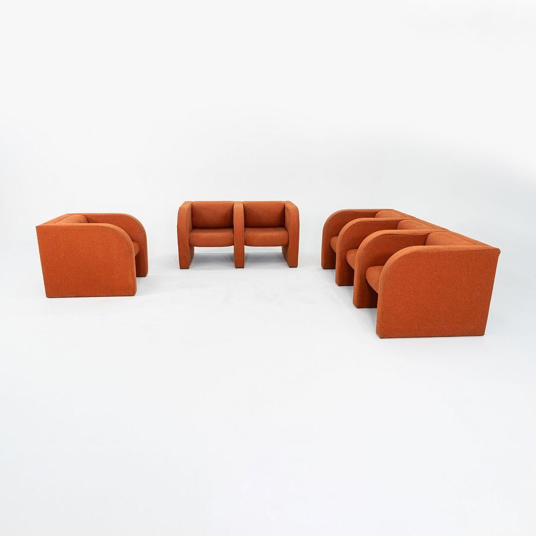 1970s Modern Orange Fabric Lounge or Club Chair with Arms For Sale 2