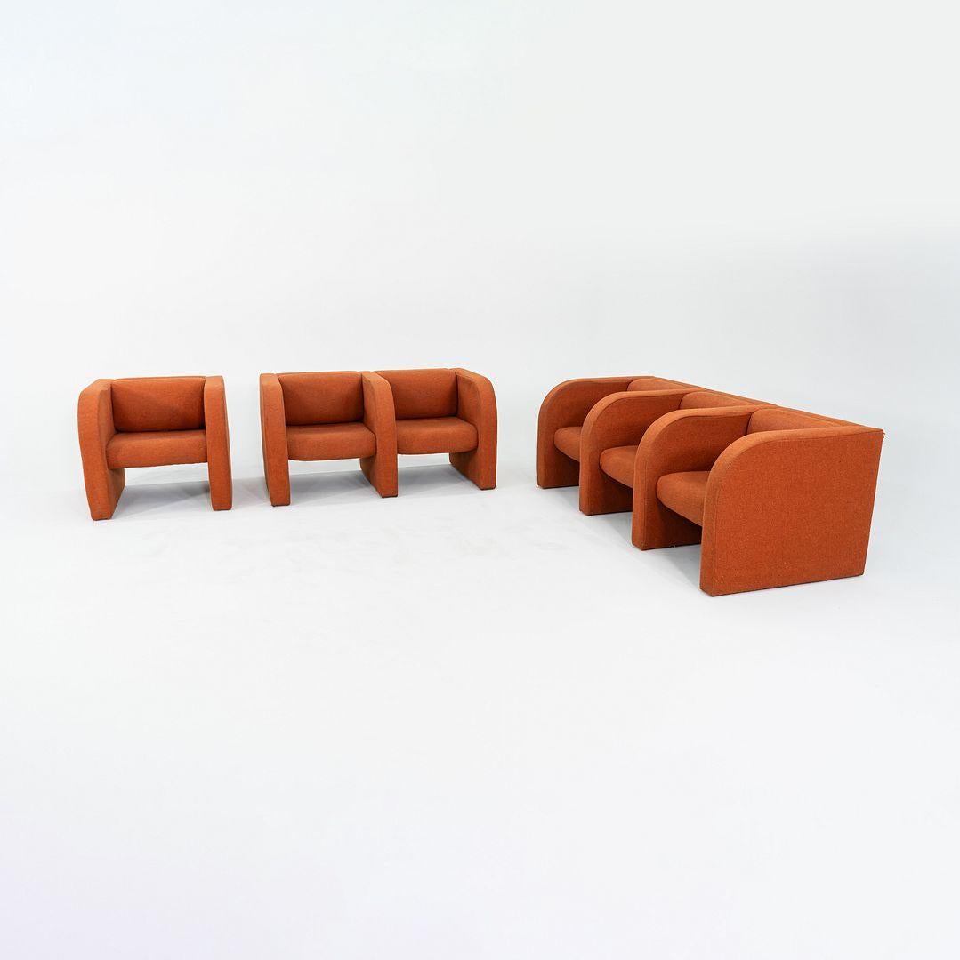 1970s Modern Orange Fabric Lounge or Club Chair with Arms For Sale 3