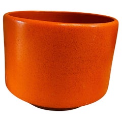 1970s Modern Orange Planter Art Pottery Style Gainey Ceramics