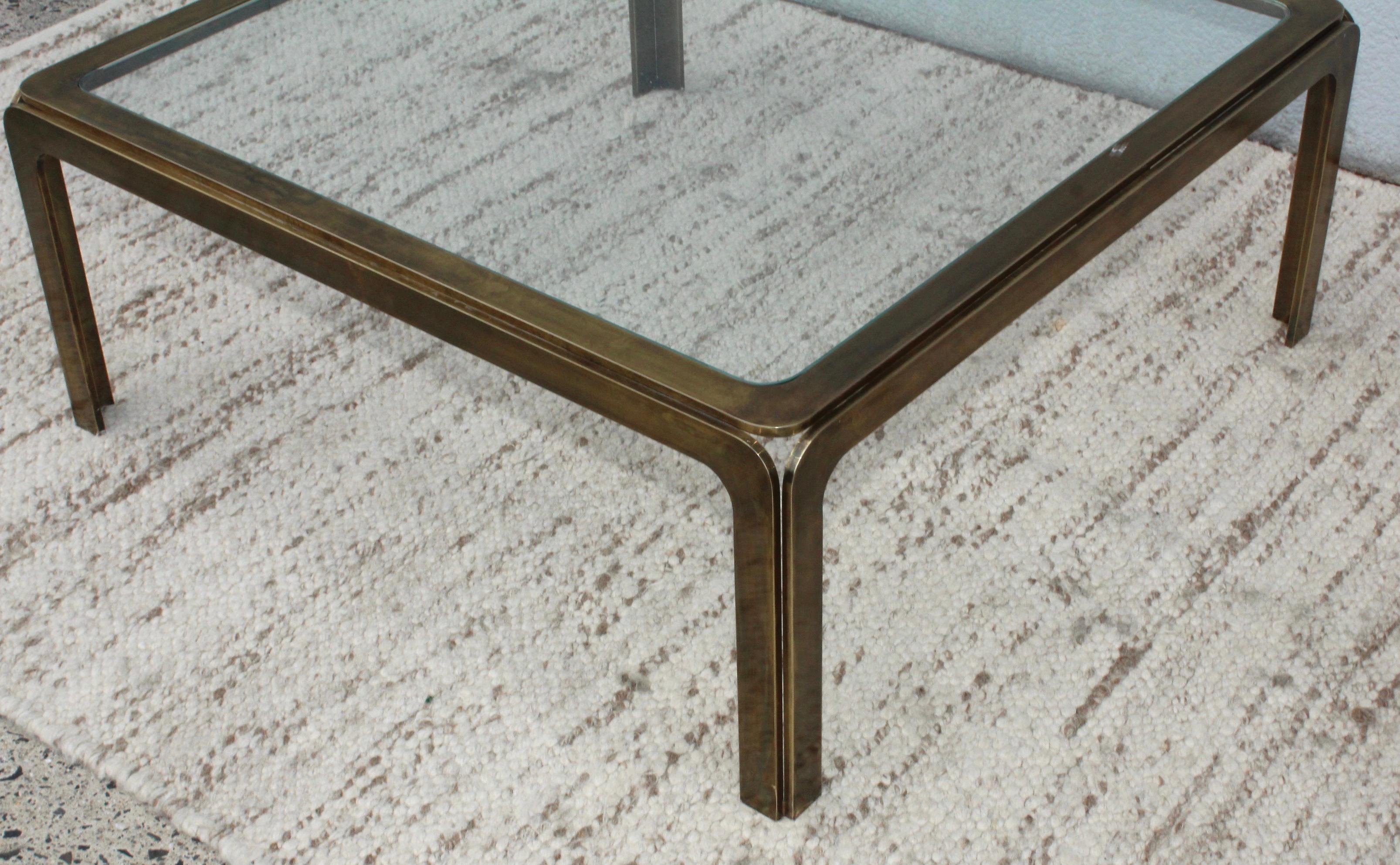 1970s Modern Patinated Brass Spanish Coffee Table 6