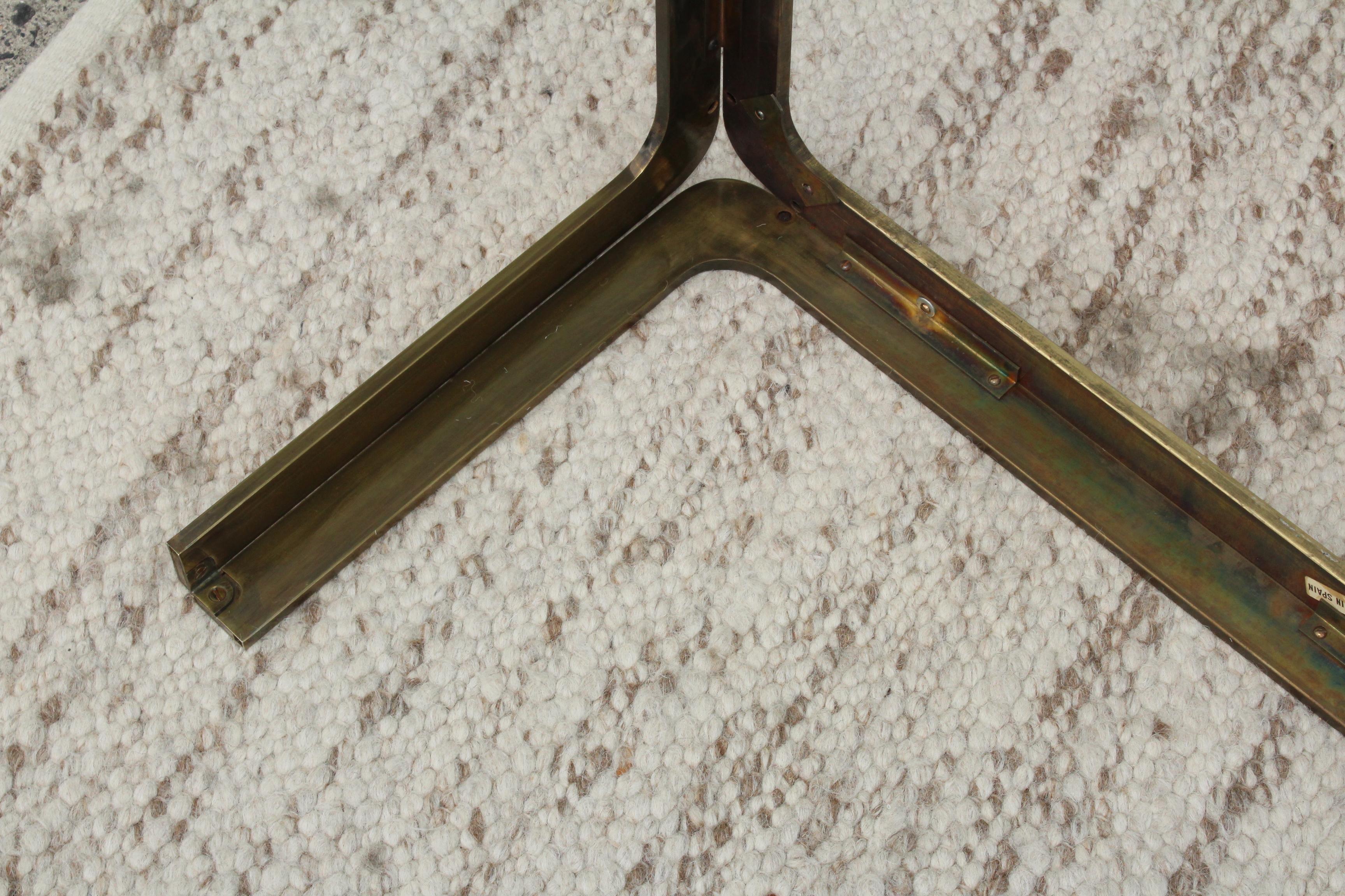 1970s Modern Patinated Brass Spanish Coffee Table 8