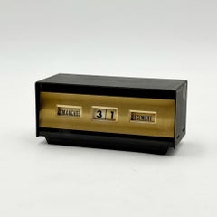 1970 Modern Modern Desk Calendar Black Plastic Spain by Maor