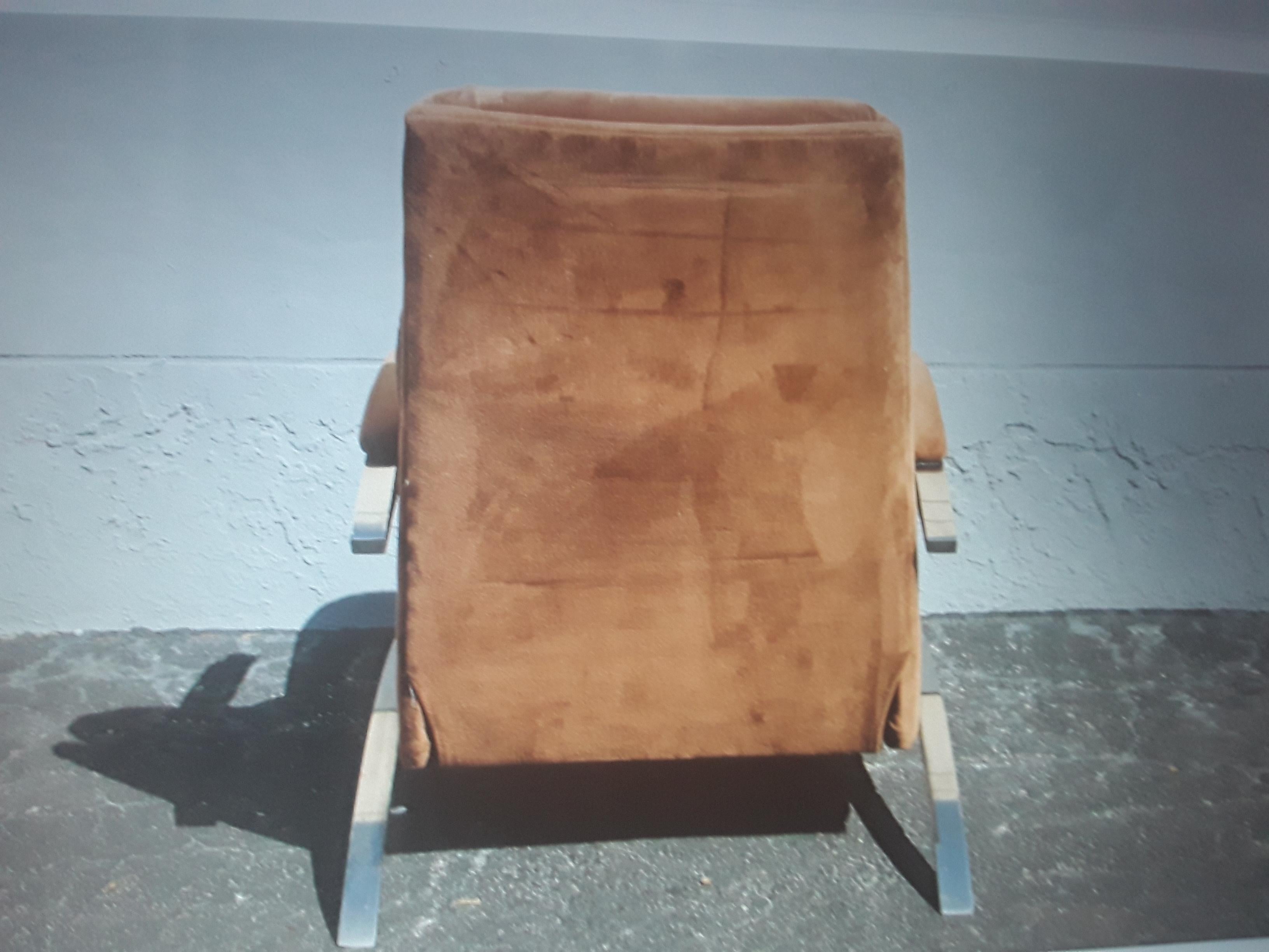 1970's Modern Plush Brown w/ Chrome Barcalounger Recliner/ Lounge Chair im Angebot 1