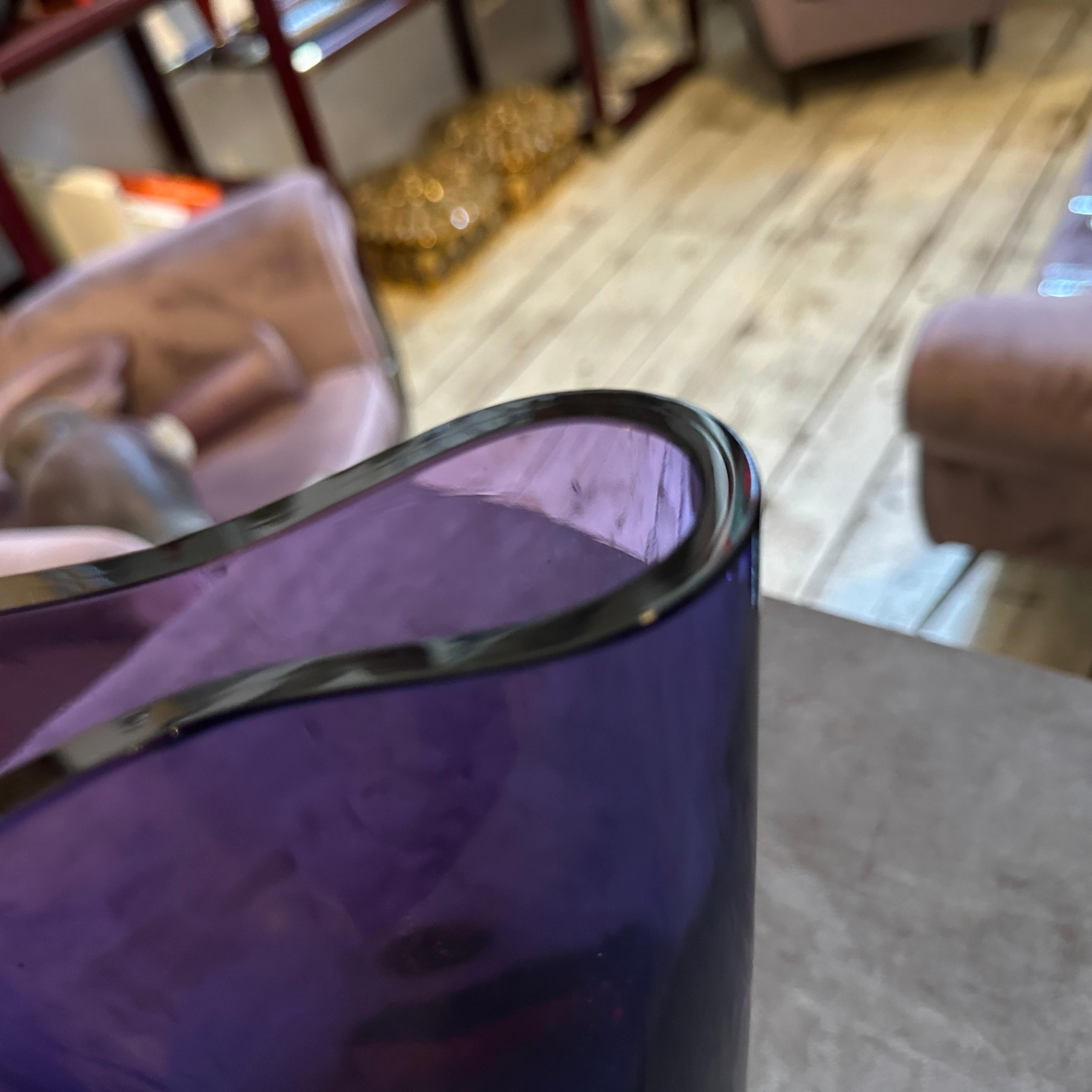 20ième siècle Vase en verre Murano Glass Sommerso violet et rose des années 1970 par Poli pour Seguso en vente