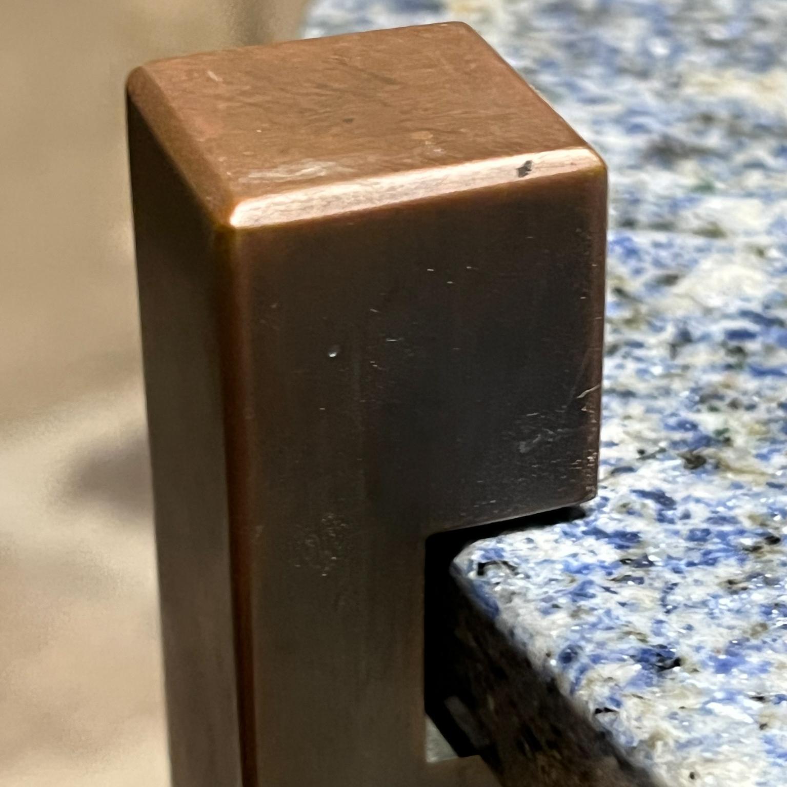 1970s Modern Side Table Blue Granite on Bronze Style of Cedric Hartman For Sale 5