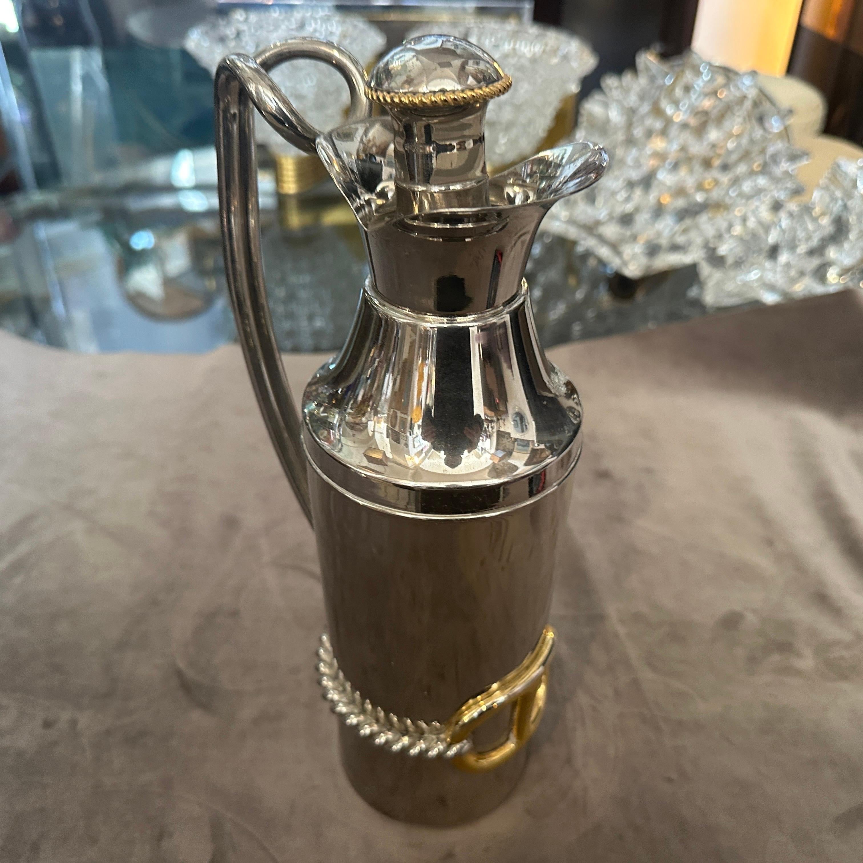1970s Modern Silver Plate and Brass Accents Jug by Gucci Firenze 7
