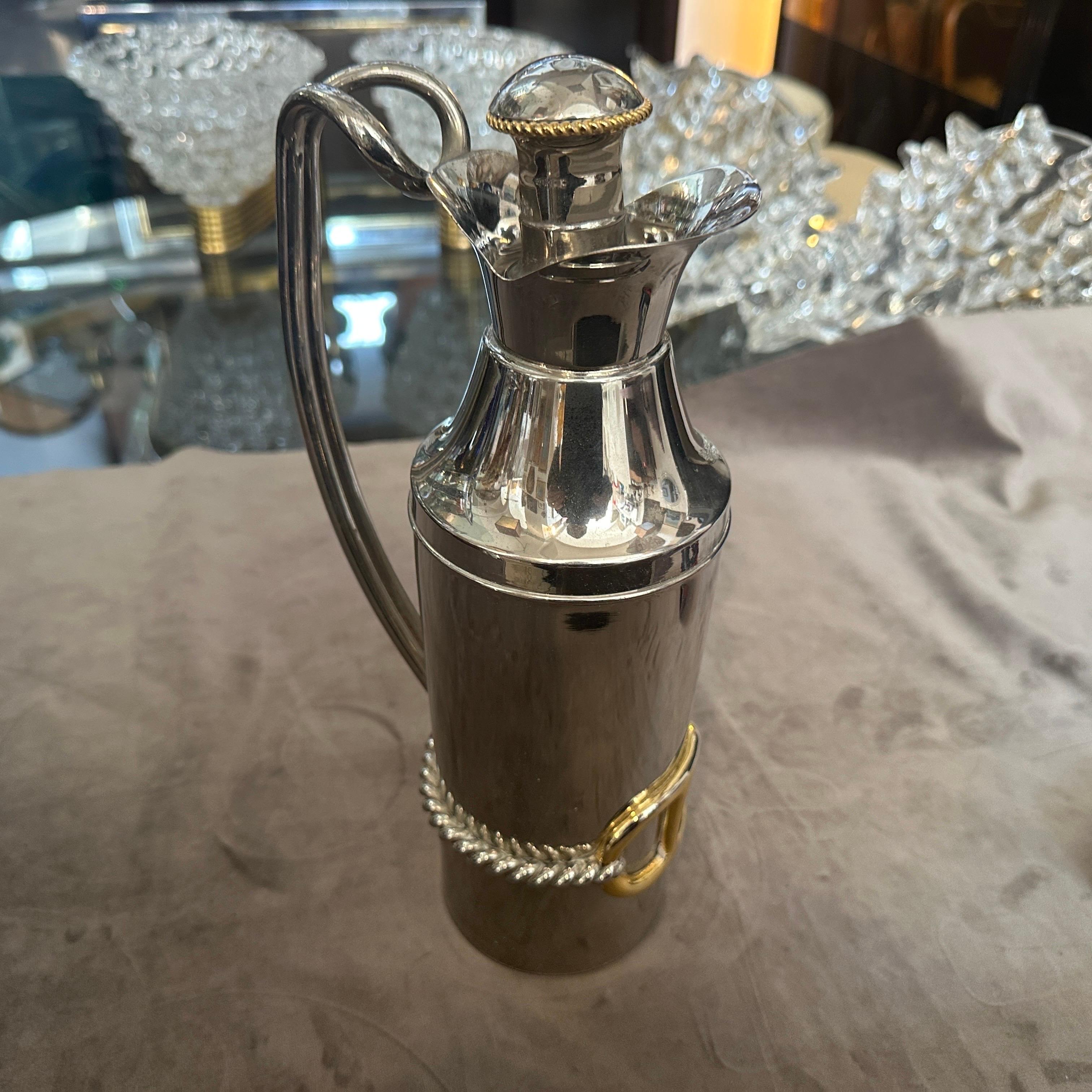 1970s Modern Silver Plate and Brass Accents Jug by Gucci Firenze 8