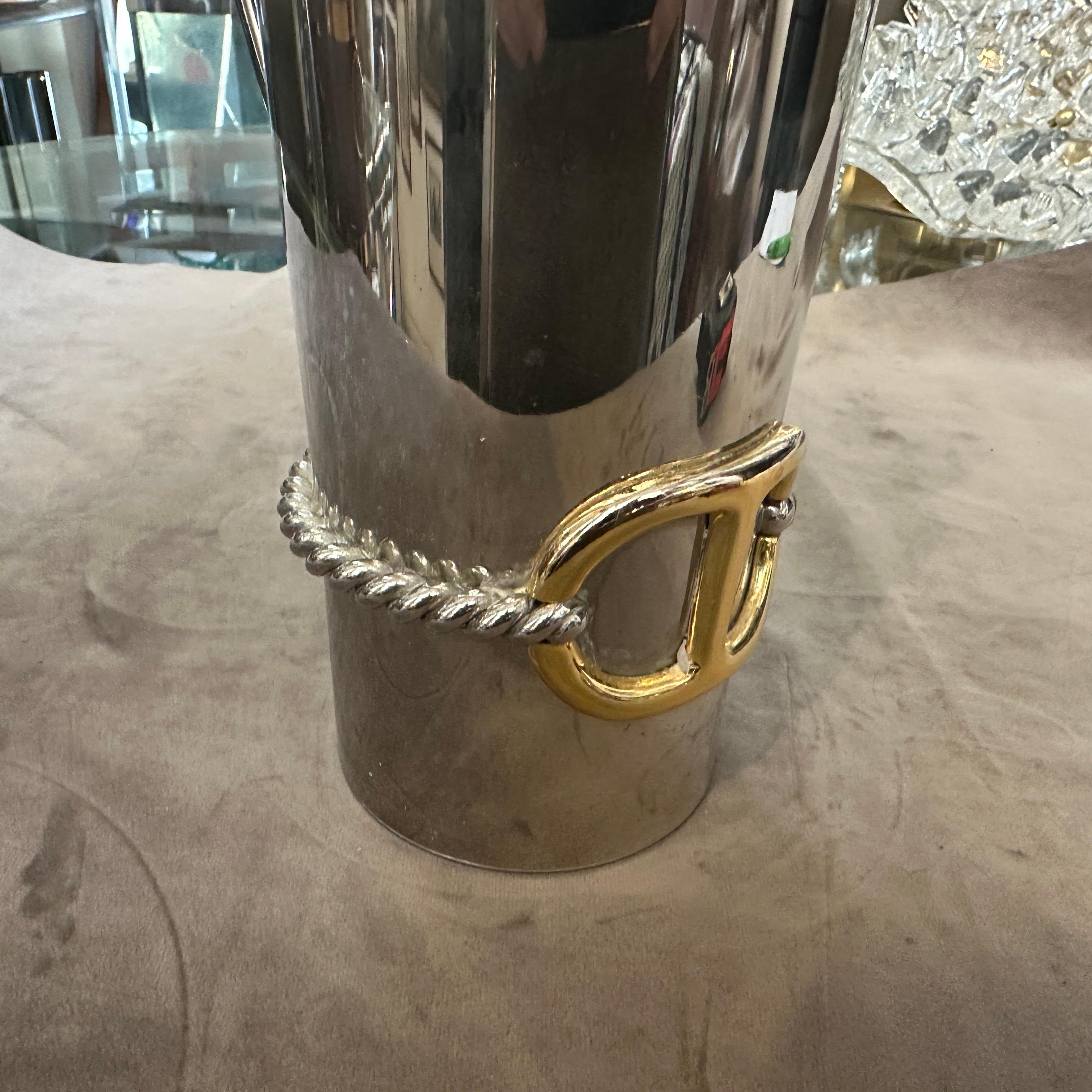 1970s Modern Silver Plate and Brass Accents Jug by Gucci Firenze 9