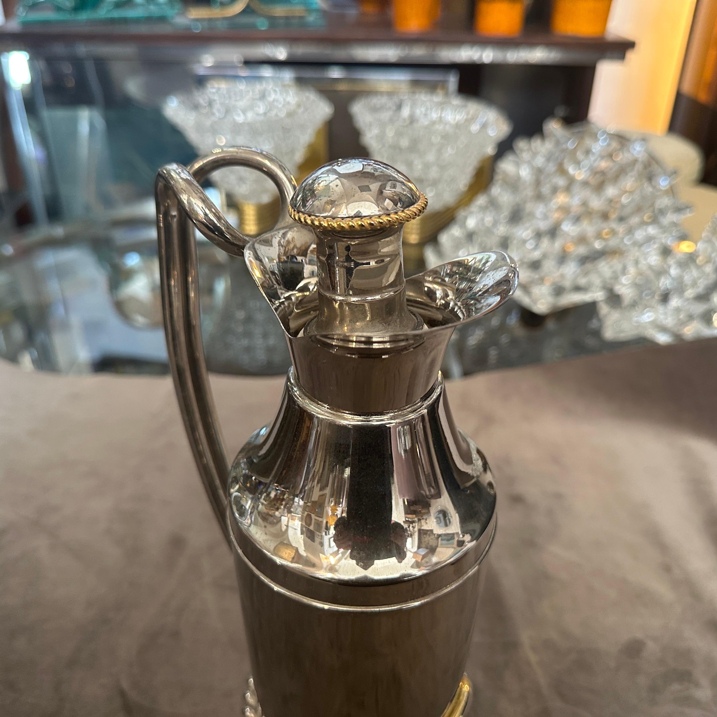 1970s Modern Silver Plate and Brass Accents Jug by Gucci Firenze 10
