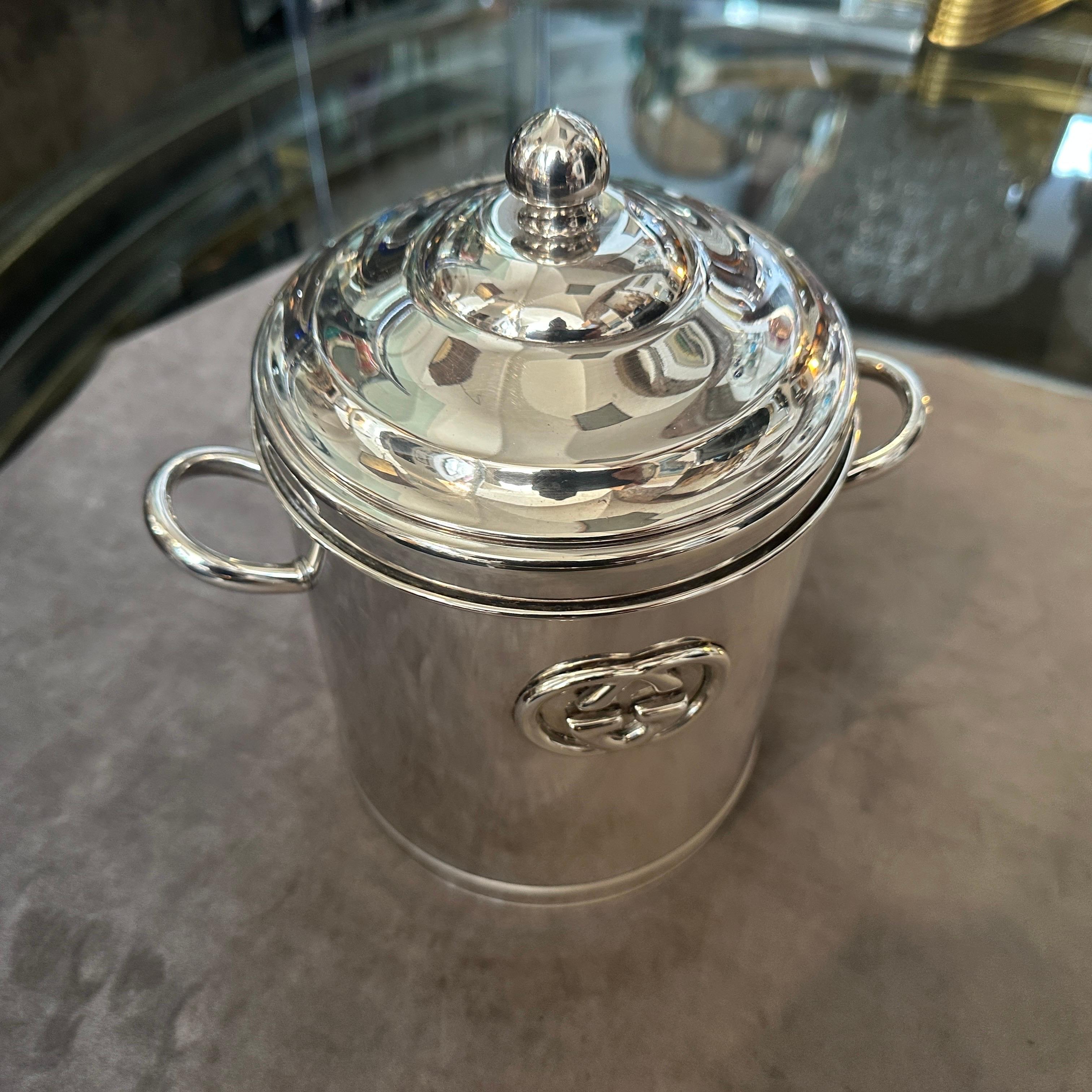Cubitera moderna plateada de los años 70 de Gucci Firenze siglo XX