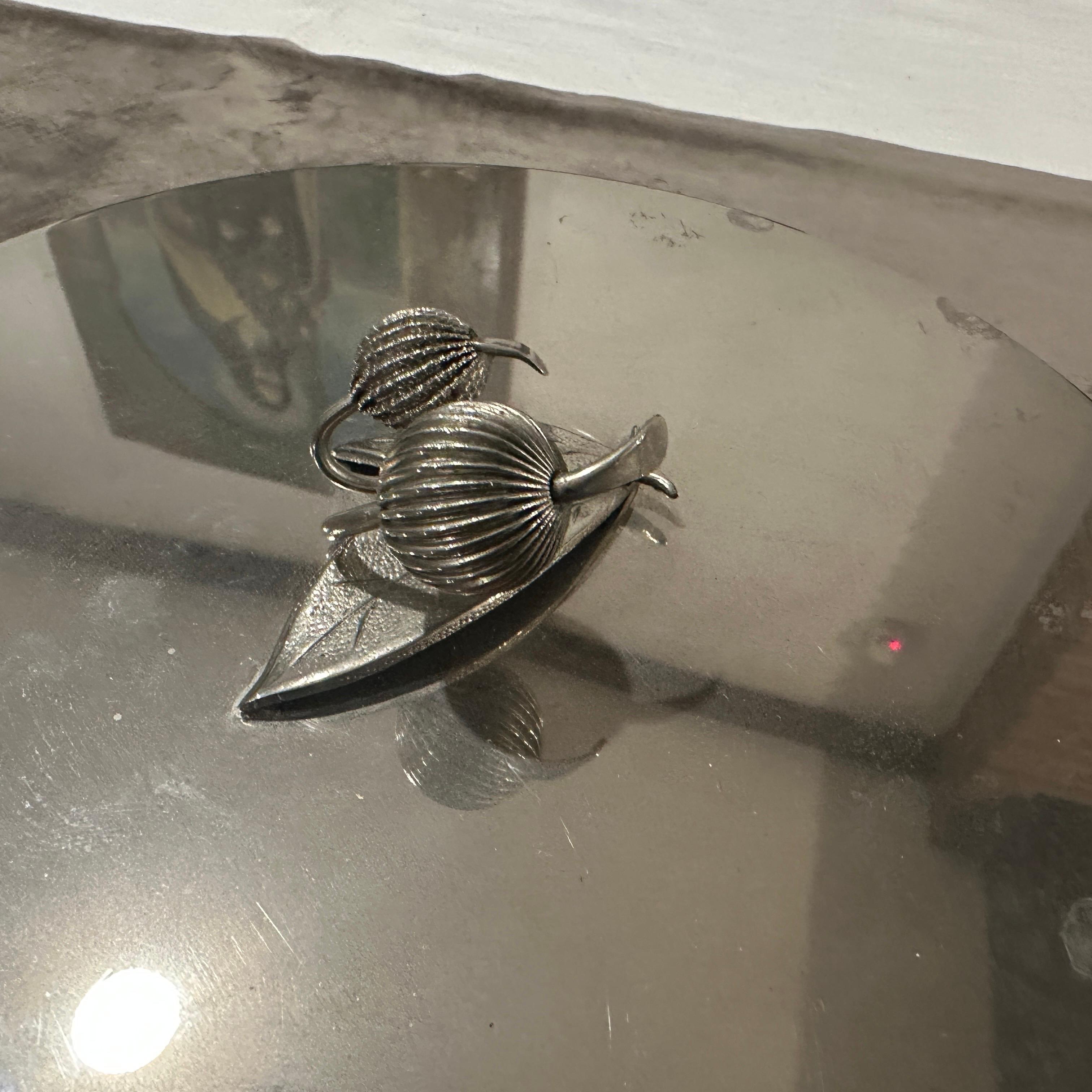 Mid-Century Modern 1970 Modern Modern Silver Plated Round Jewelry Box By Renzo Casati Firenze en vente