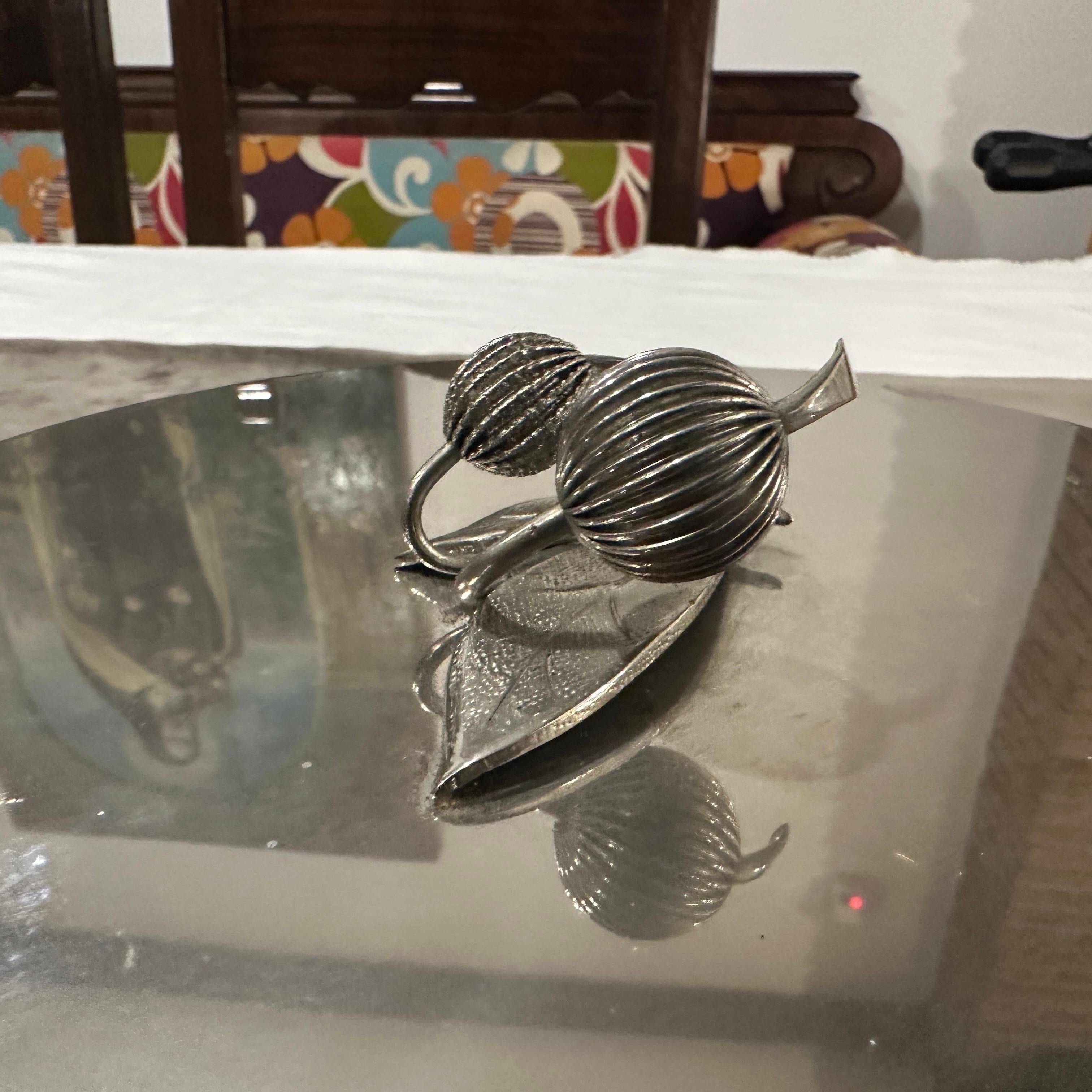 1970 Modern Modern Silver Plated Round Jewelry Box By Renzo Casati Firenze Excellent état - En vente à Aci Castello, IT