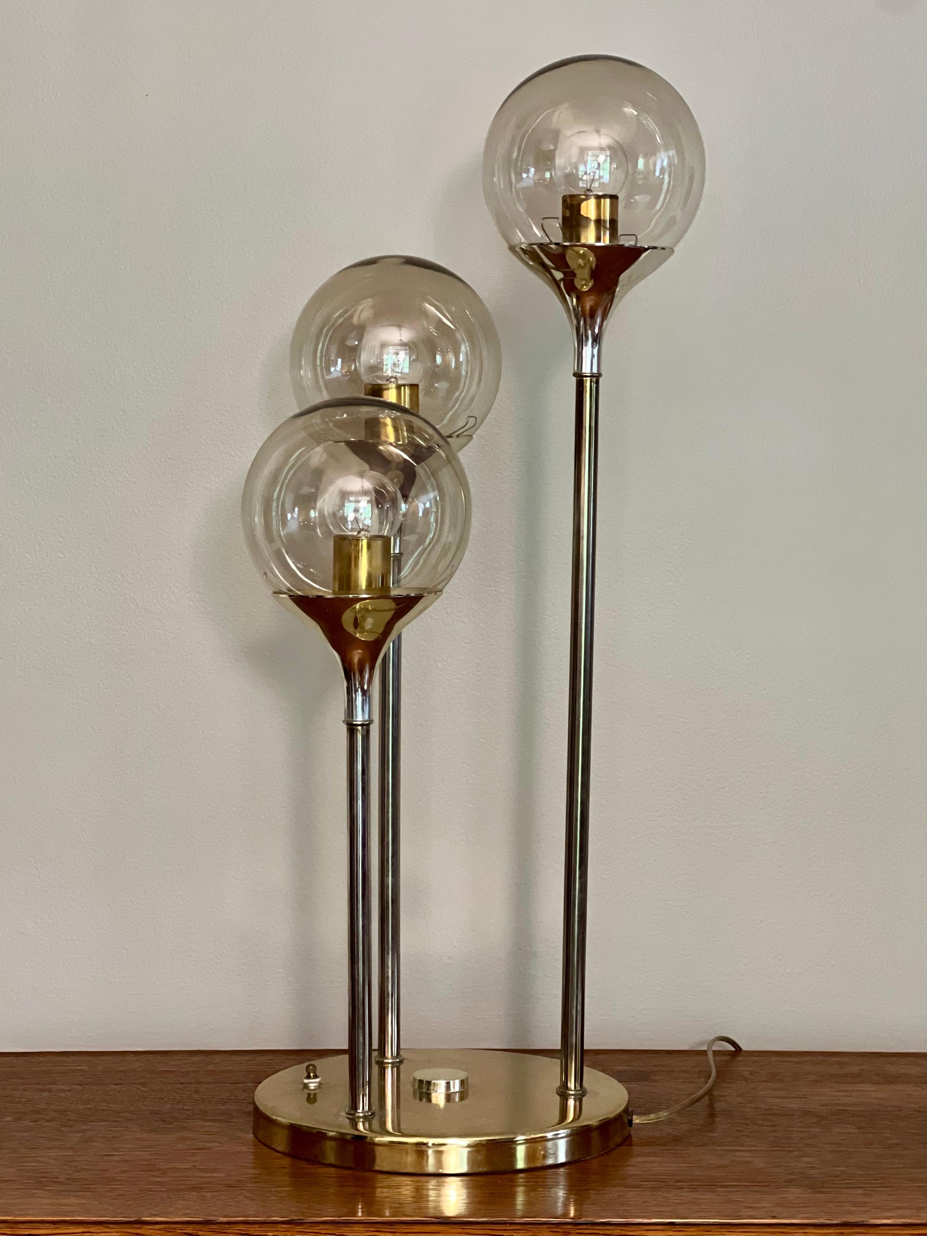 Italian 1970s Modern Space Age Three Globe Table Lamp